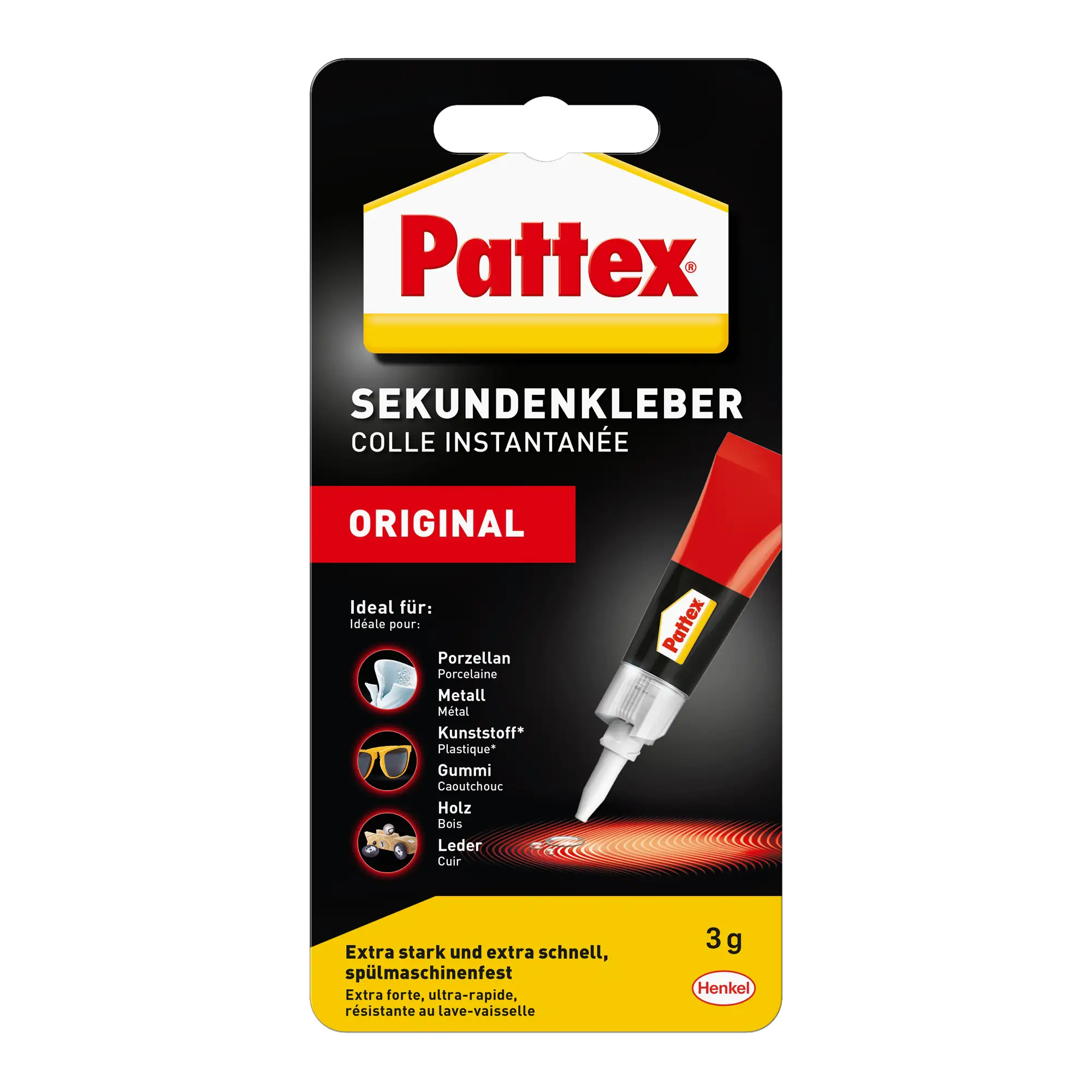 Pattex Sekundenkleber Flüssig 3 g Tube, trocknet transparent Pattex Sekundenkleber Flüssig 3 g Tube, trocknet transparent