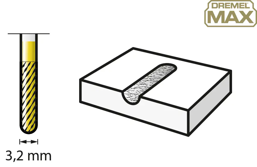 Dremel Max Wolframkarbid-Fräser zylindrisch Ø 3,2 mm 9903DM