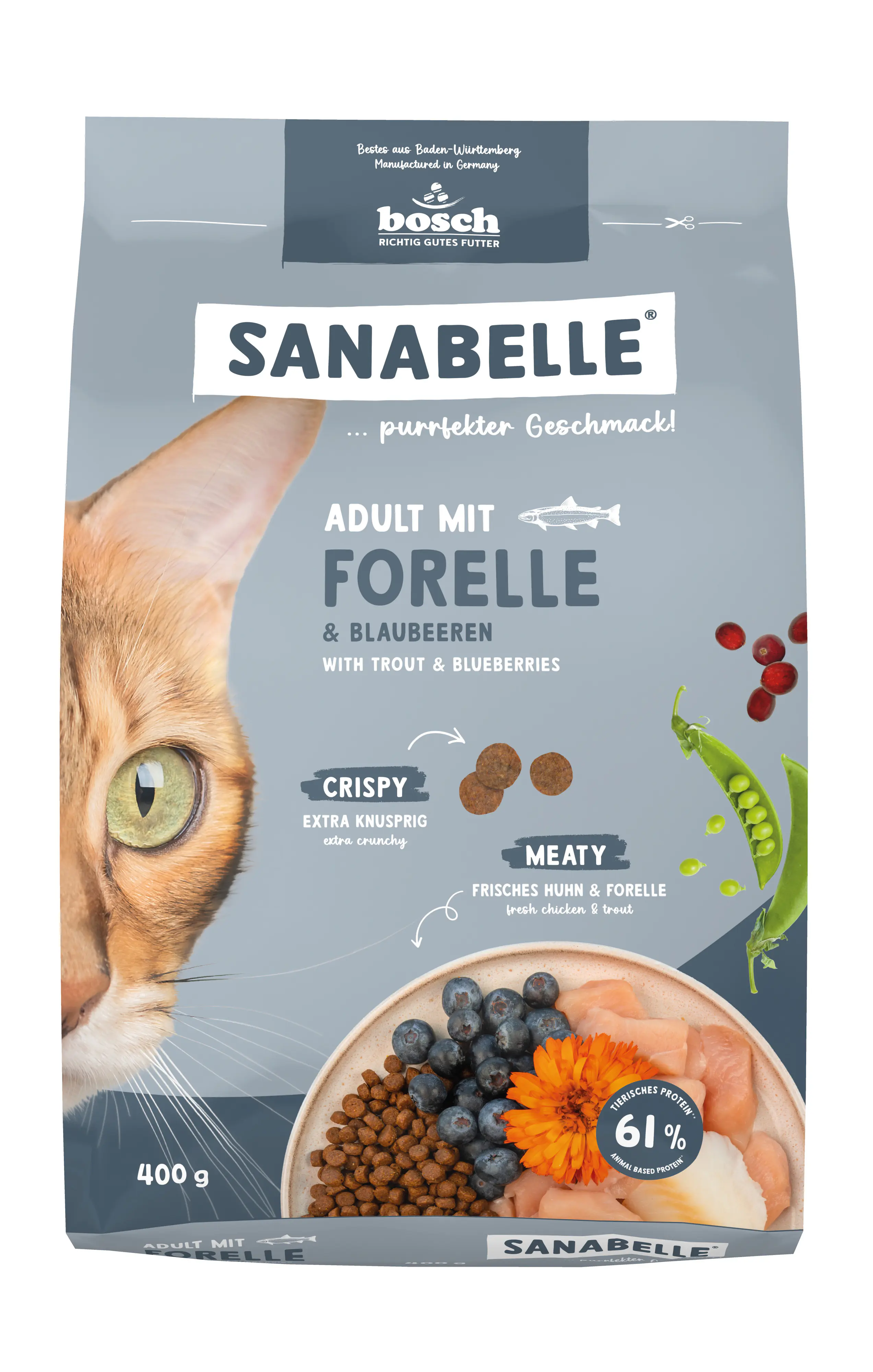 Sanabelle Katzentrockenfutter Adult mit Forelle & Blaubeeren für ausgewachsene Katzen 400 g Sanabelle Katzentrockenfutter Adult mit Forelle & Blaubeeren für ausgewachsene Katzen 400 g