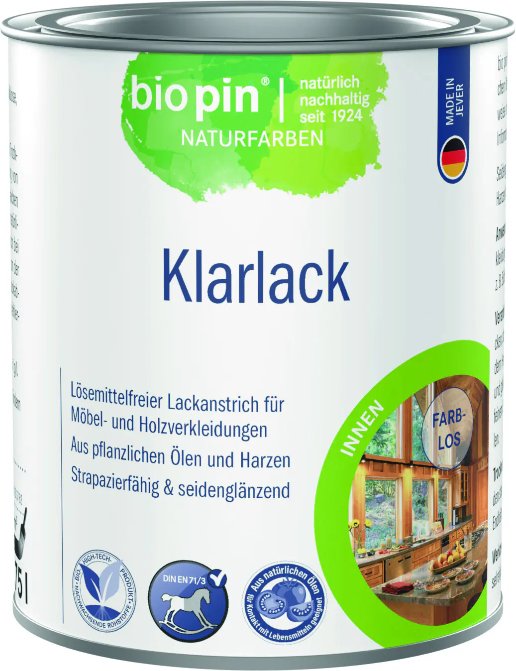 Biopin Klarlack Aqua 750 ml farblos