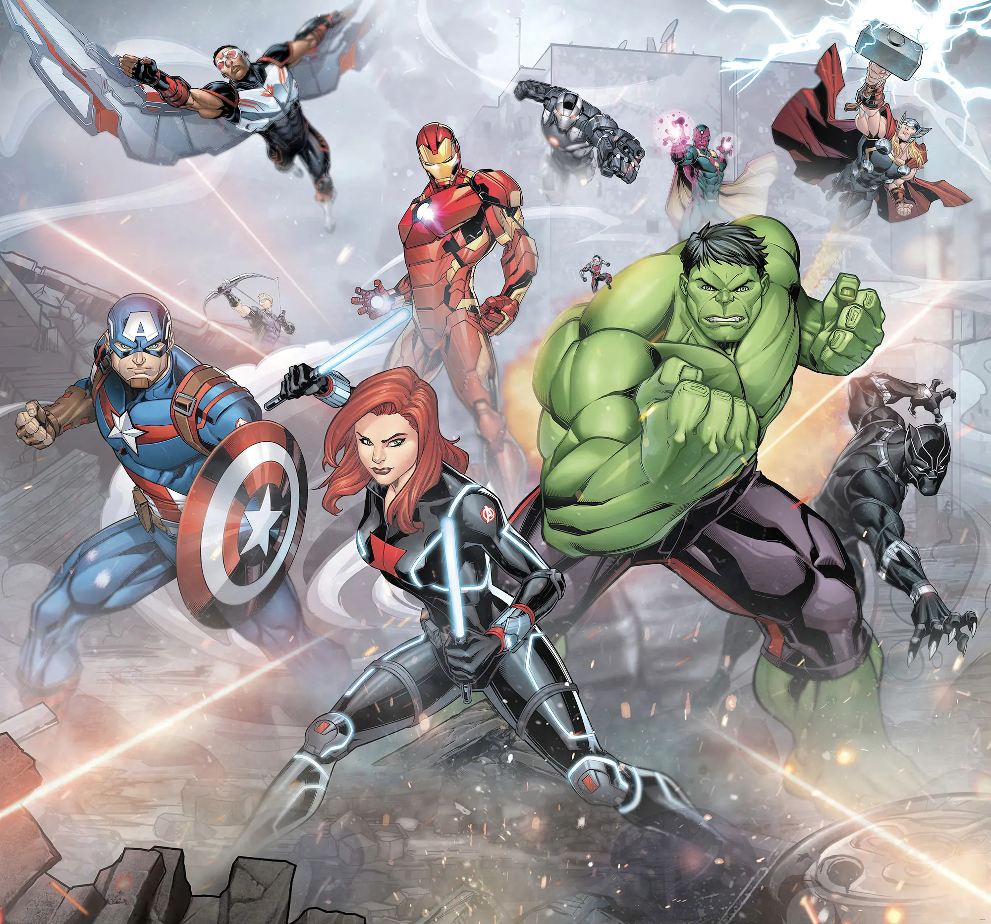 Komar Vlies Fototapete Avengers Street Rev 300 x 280 cm 