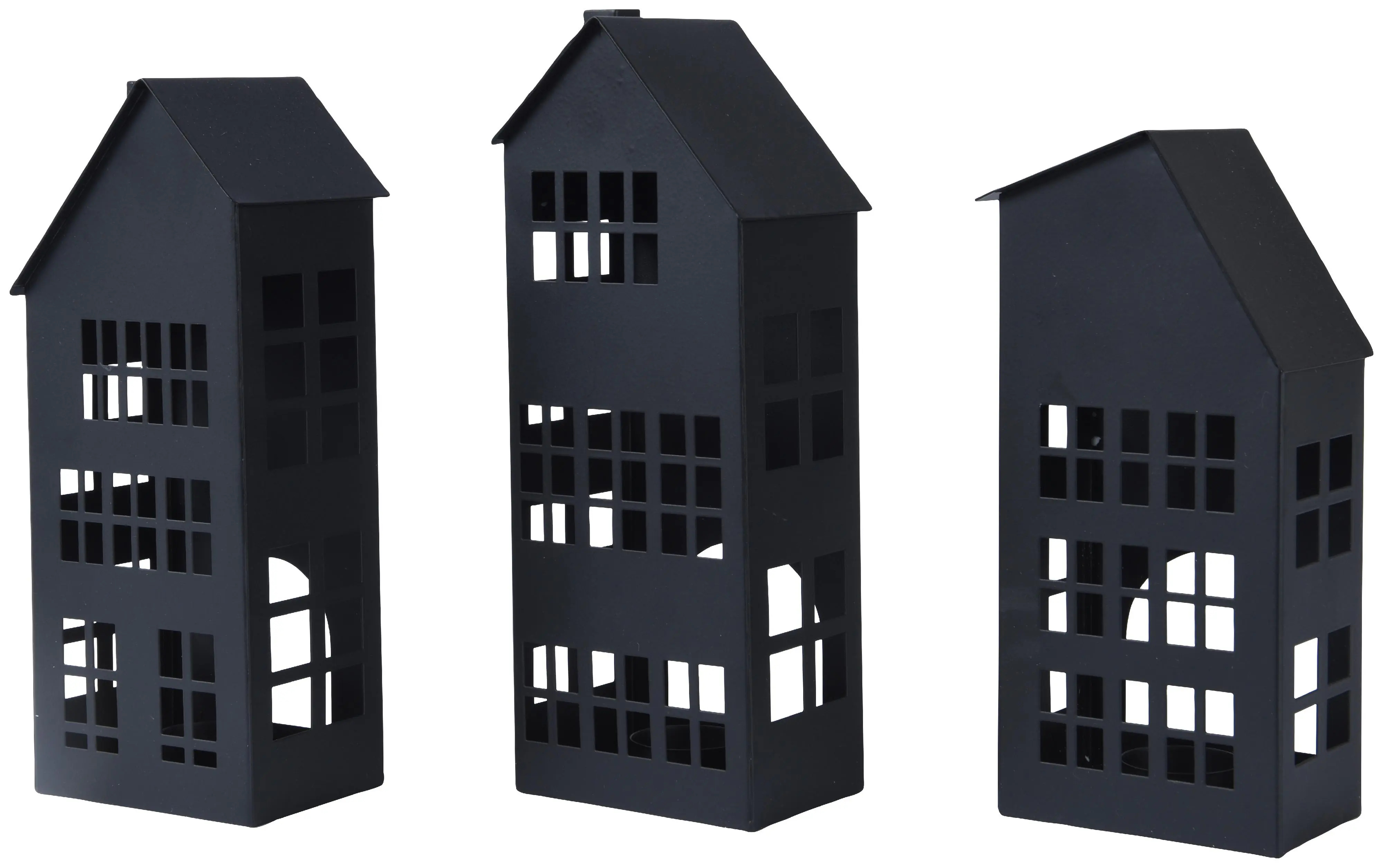 Kaemingk Teelichhalter Haus aus Eisen schwarz