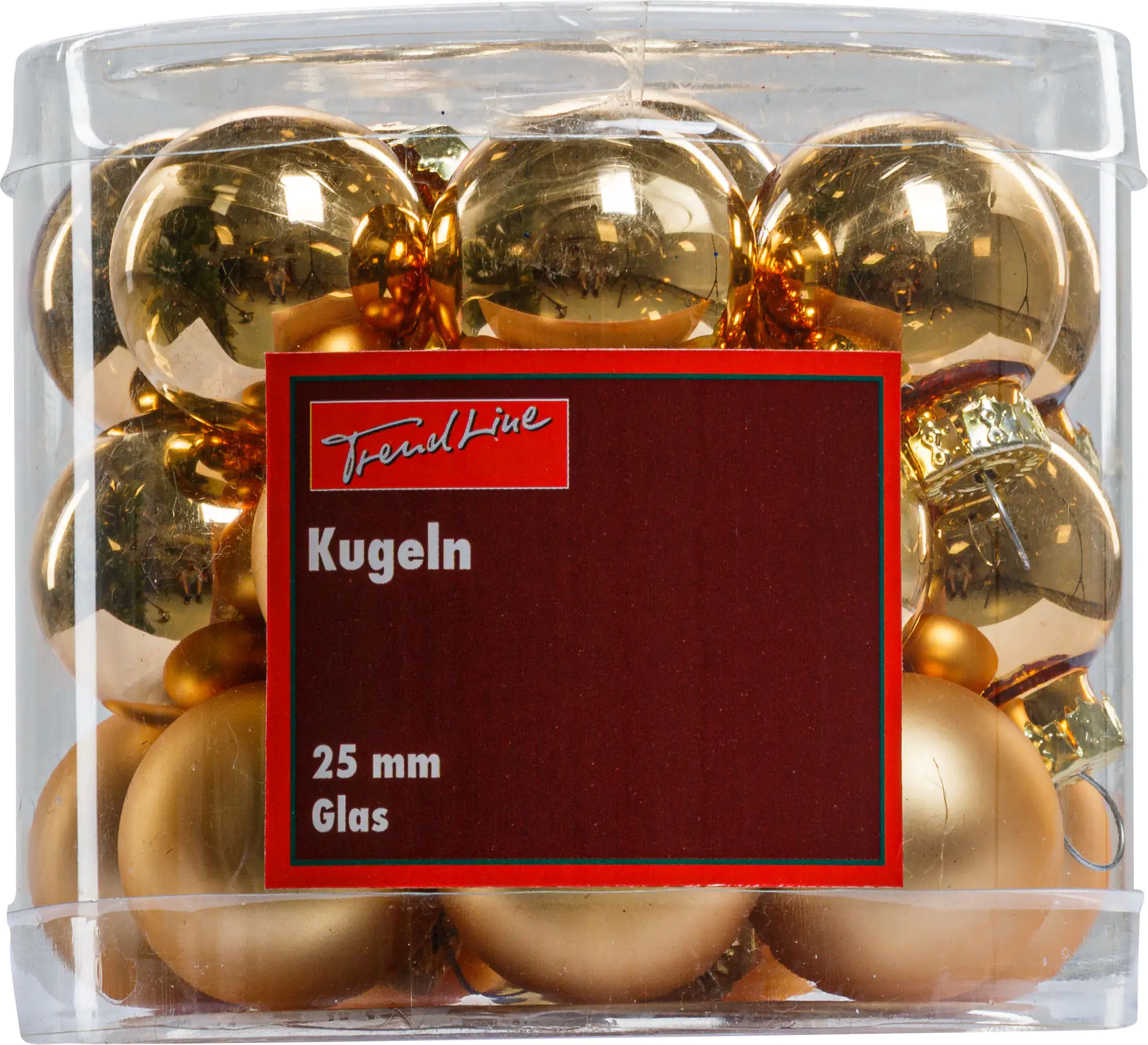 2076601538721_01 TrendLine Weihnachtskugeln aus Glas Ø 2,5 cm gold 24 Stück