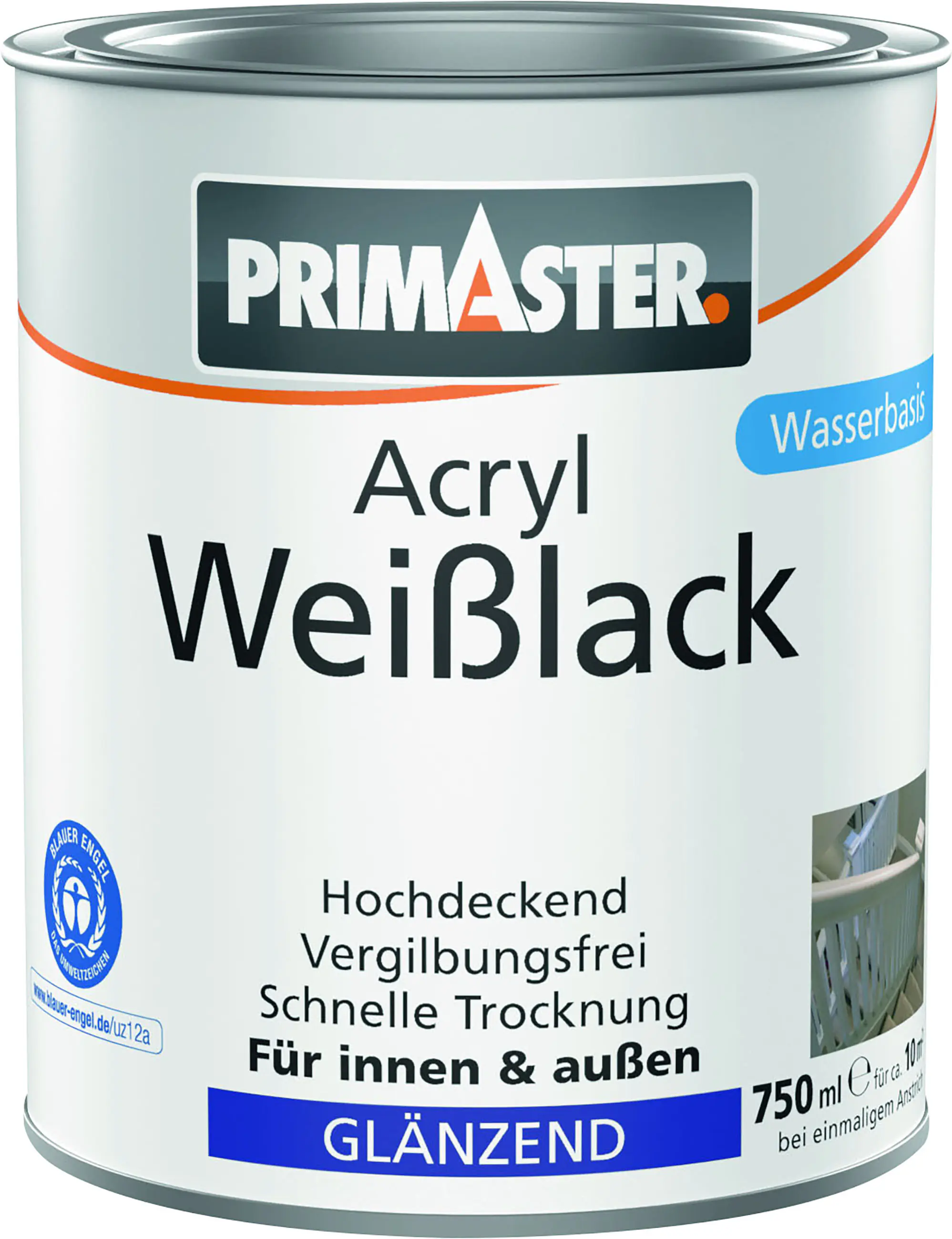 Primaster Acryl Weißlack glänzend 750 ml