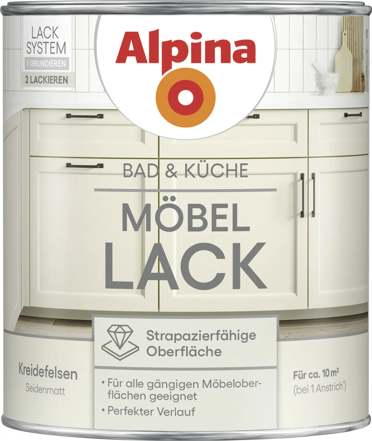 Alpina Möbellack für Küche & Badezimmer Kreidefelsen 750 ml