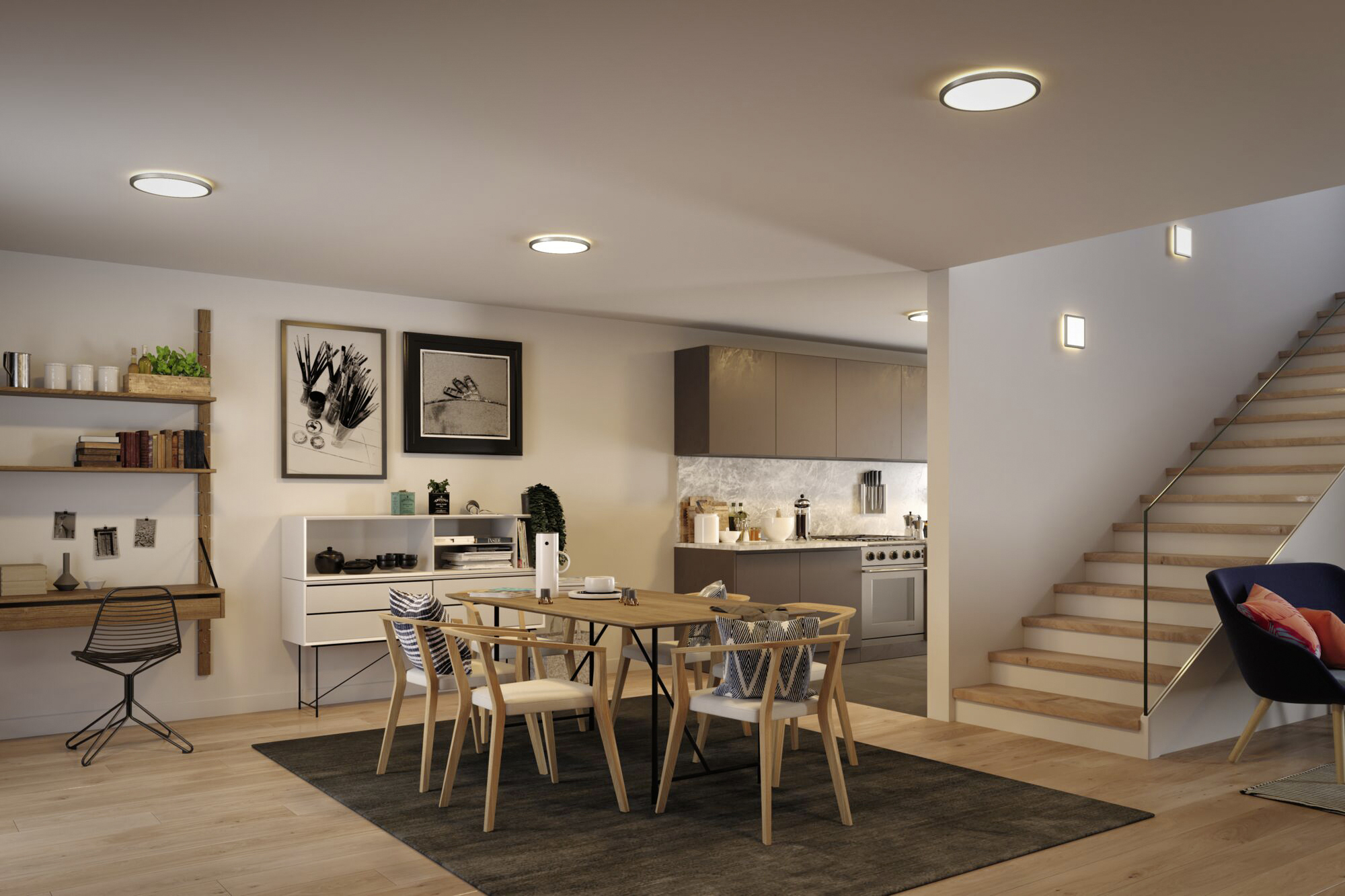 Paulmann LED Panel Atria Shine chrom-matt 19 x 19 cm warmweiß