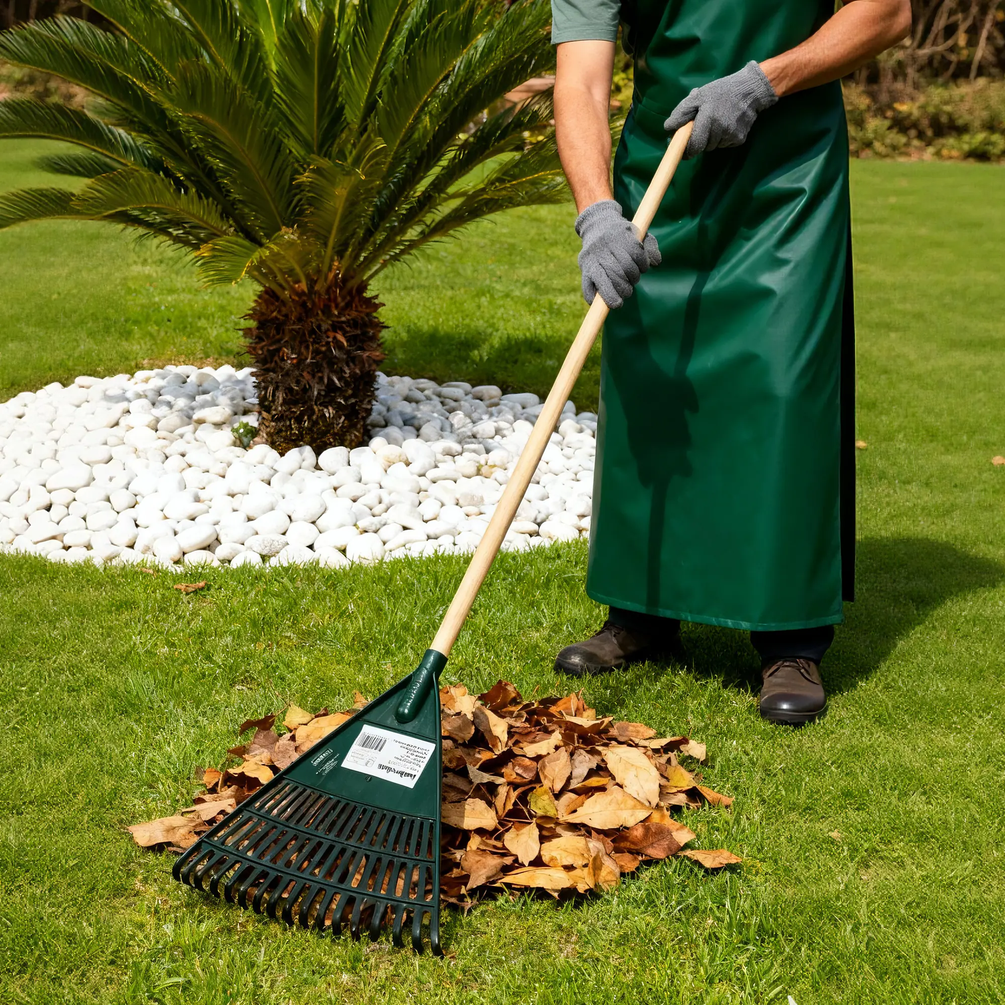 Primaster Laubrechen 20 Zinken inkl. Stiel 120 cm grün