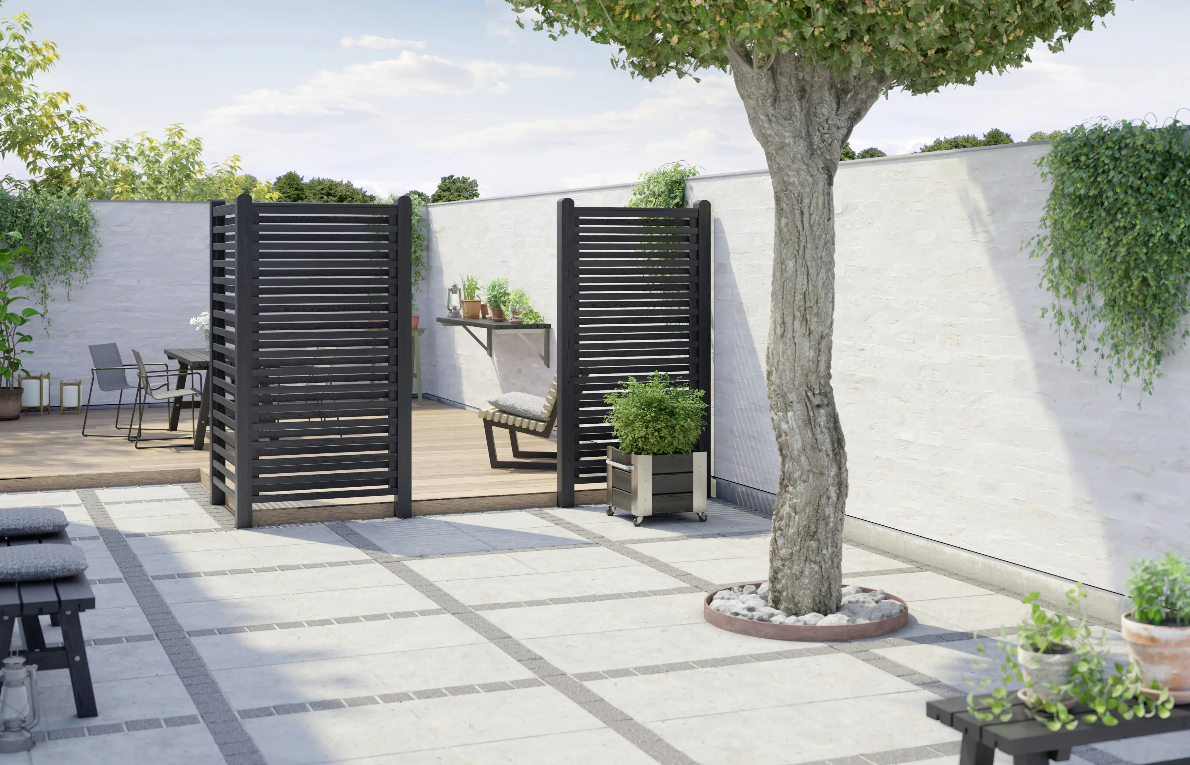 Plus Zaun Osaka 90 x 180 cm RAL 9005 Schwarz