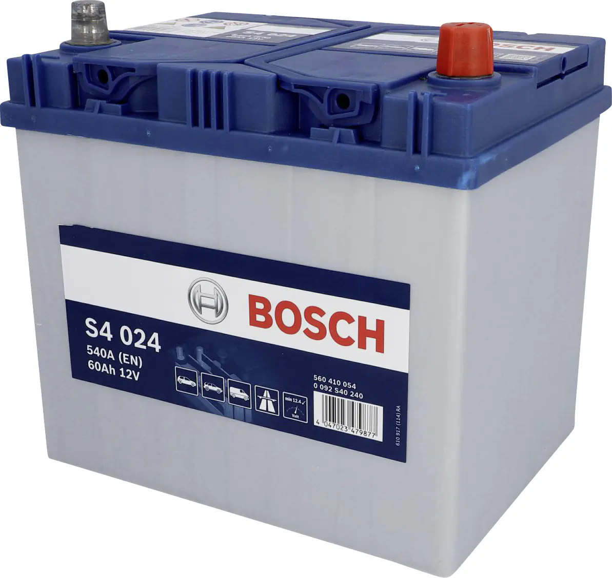 Bosch Starterbatterie S4 Asia-Typ 60Ah 540A Maße: 232x173x225mm (LxBxH) Bosch Starterbatterie S4 Asia-Typ 60Ah 540A Maße: 232x173x225mm (LxBxH)