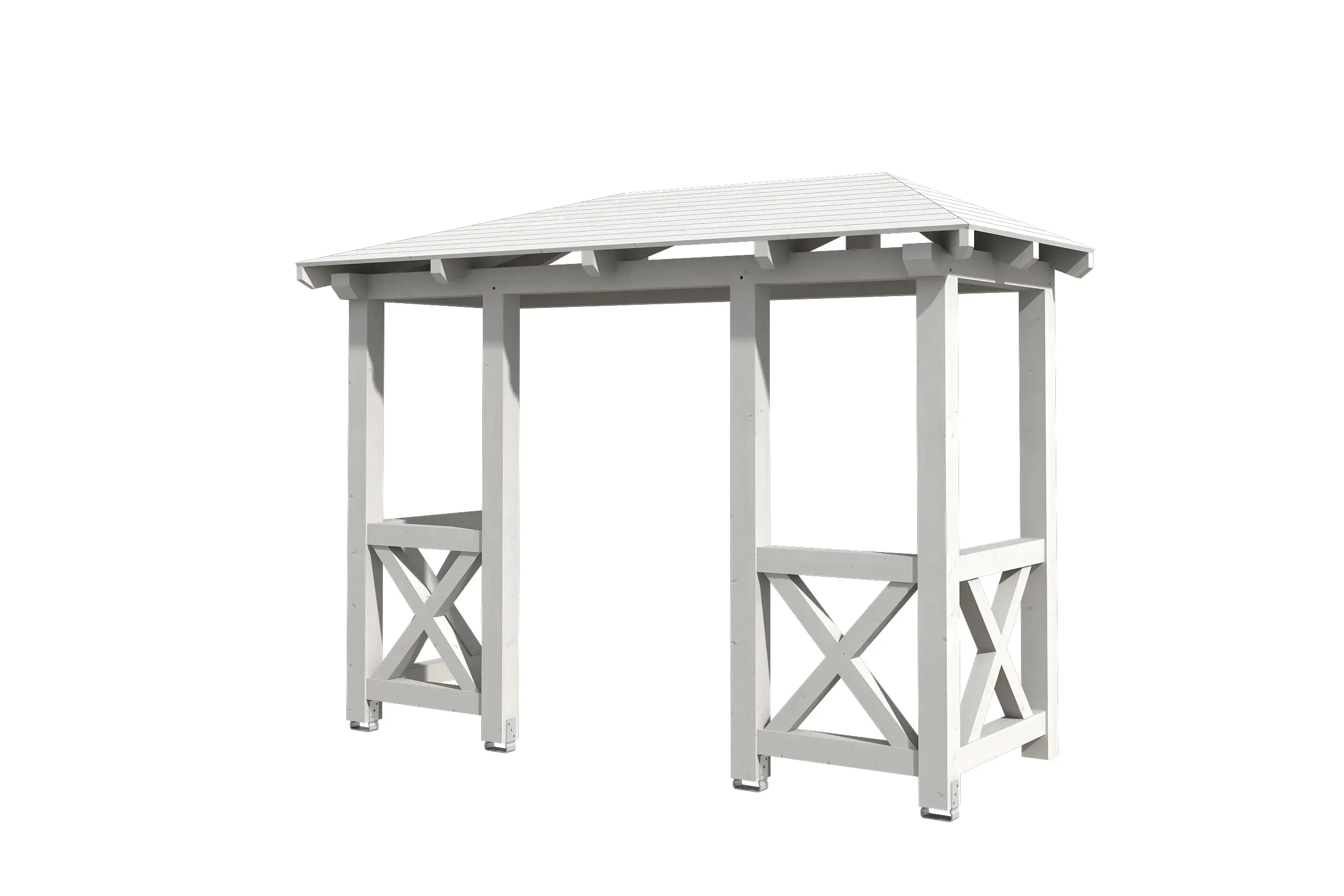 4018211017423 SKAN HOLZ Vordach Wismar Typ 5 351 x 134 cm, lasiert in Weiß