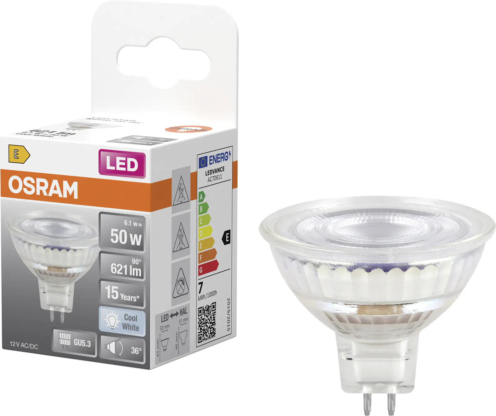 Osram LED Leuchtmittel GU5,3 Star MR16 36° 6,1W kaltweiß