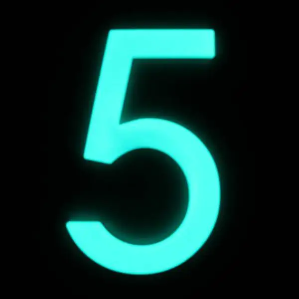 Alpertec Hausnummer 5 Selbstklebend Nachtleuchtend