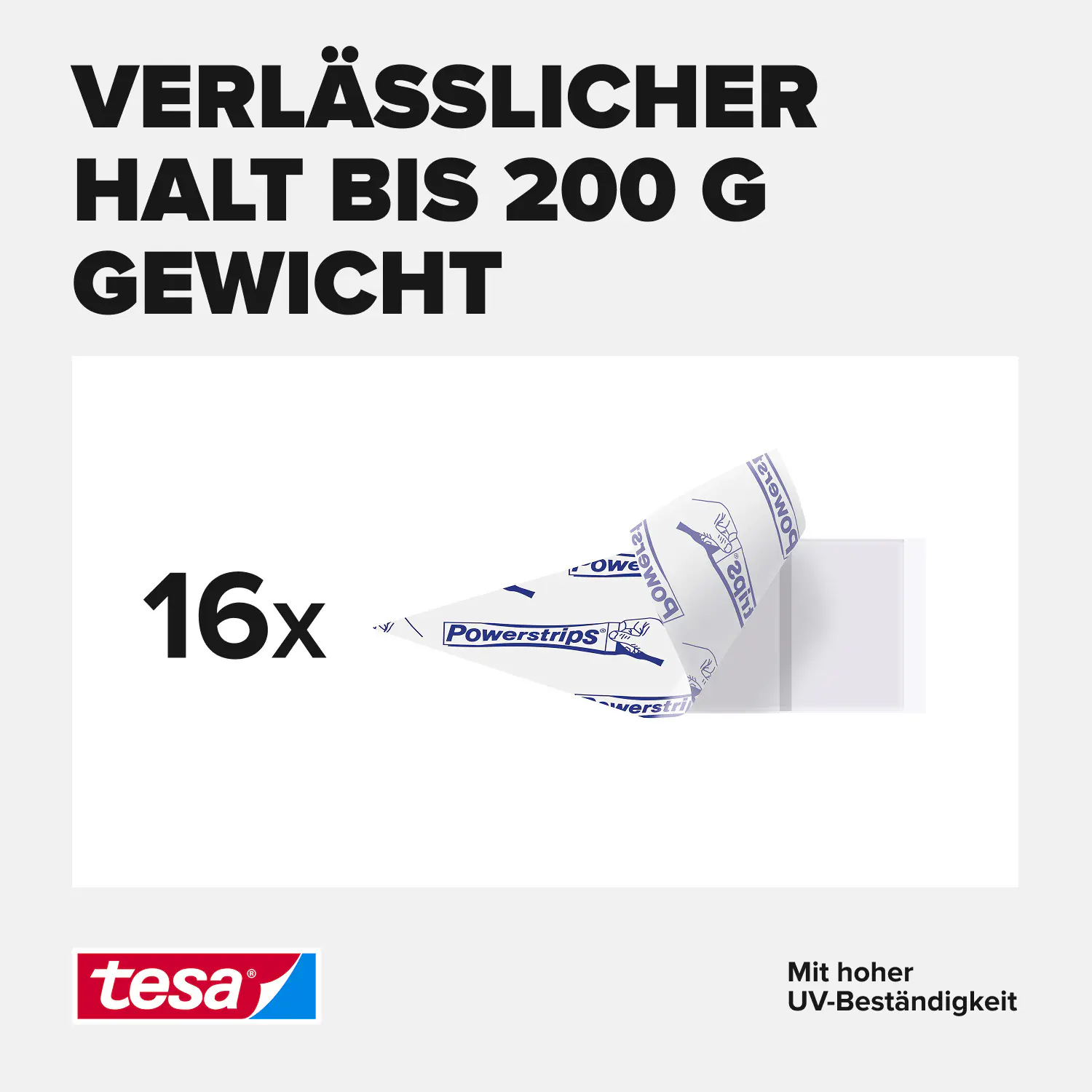 tesa Klebestreifen Traglast 200 g, 16 Stück