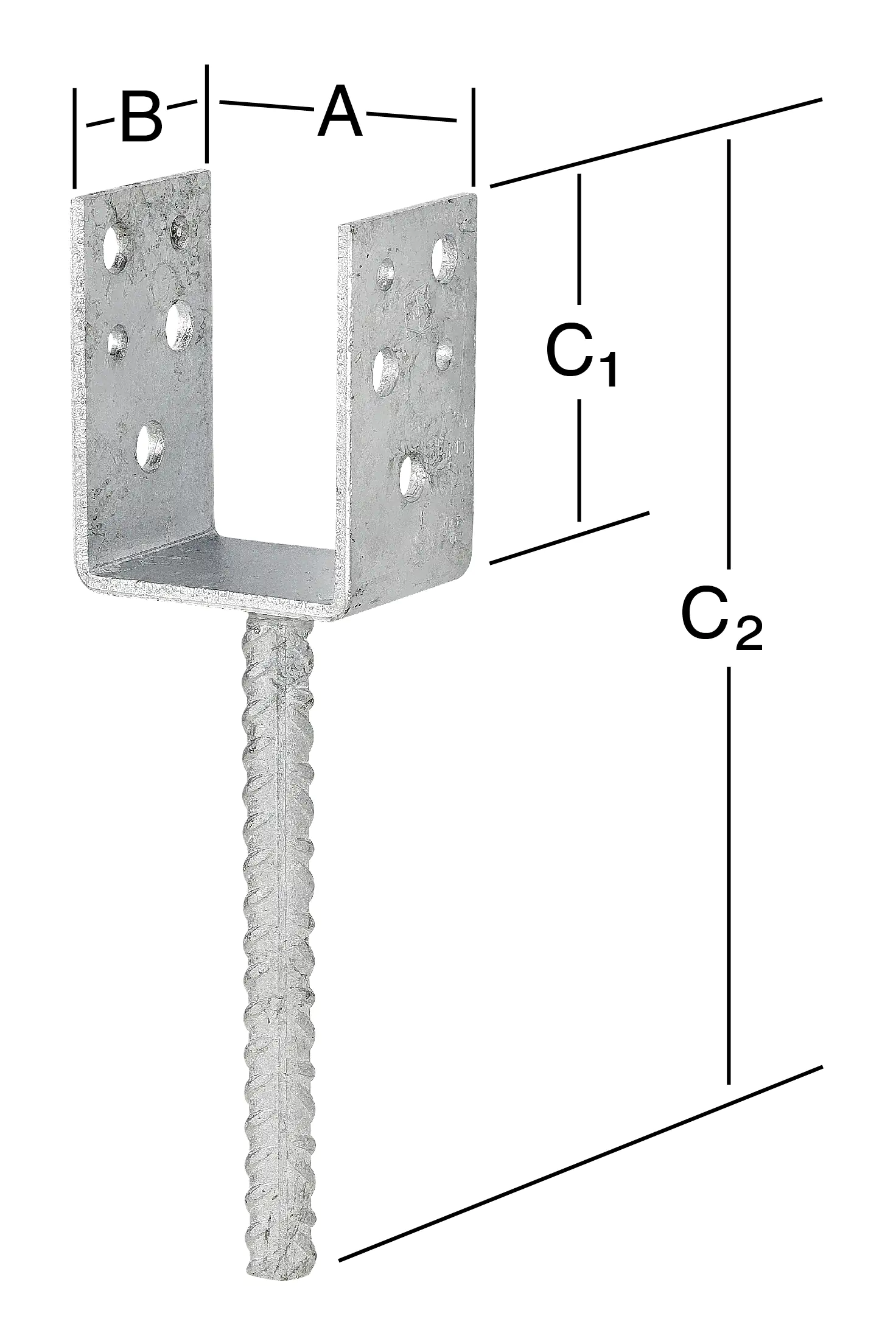 Vormann Leichte Stützenschuhe feuerverzinkt 61 x 50 x 80/230 mm