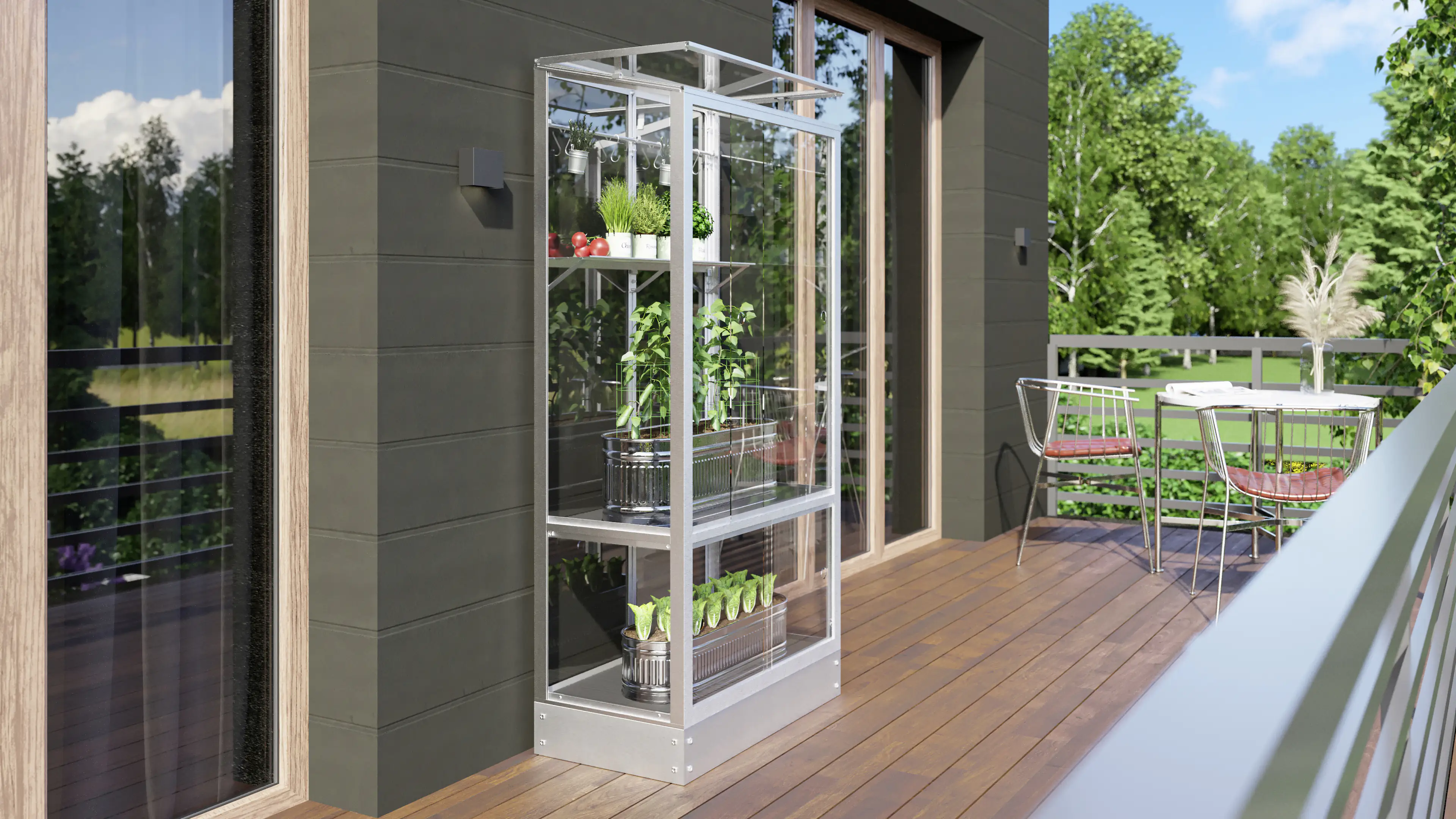 Vitavia Balkongewächshaus Stad 350 43 x 81 cm 3 mm Sicherheitsglas Vitavia Balkongewächshaus Stad 350 43 x 81 cm 3 mm Sicherheitsglas