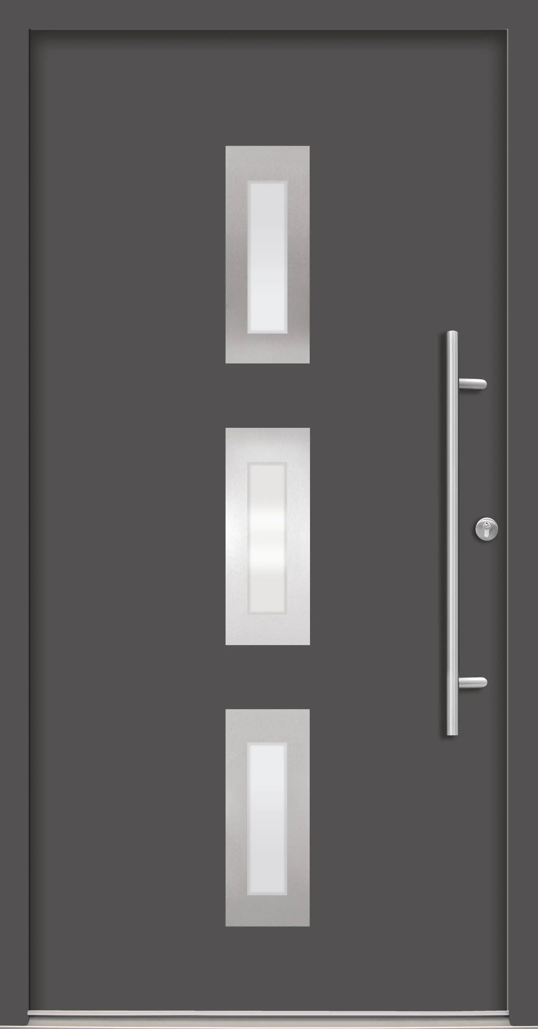 Splendoor Haustür Passivedoor Premium B02 Anthrazit DIN Rechts 110 x 210 cm