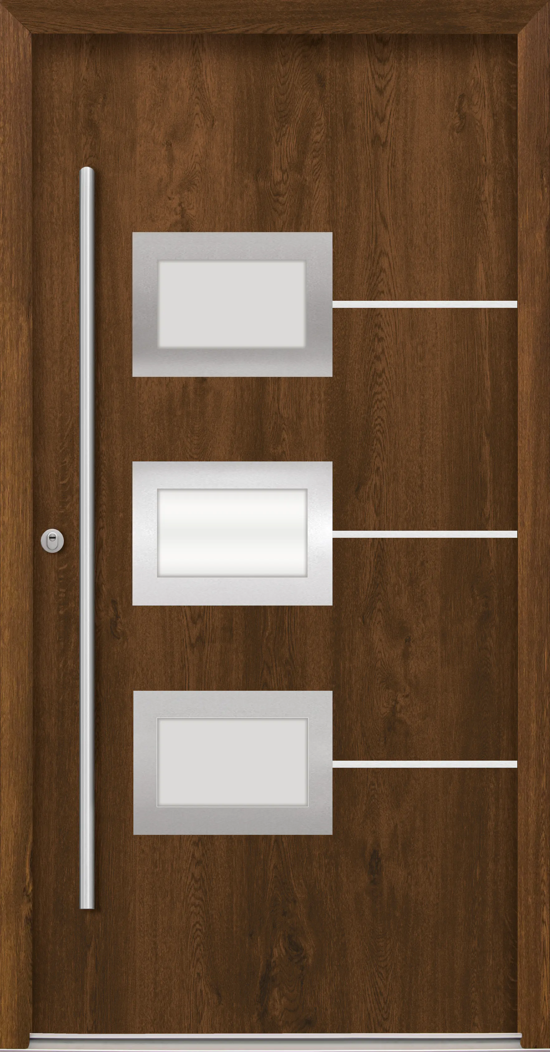 Splendoor Haustür Passivedoor Premium B03 RC2 Nussbaum DIN Links 110 x 210 cm
