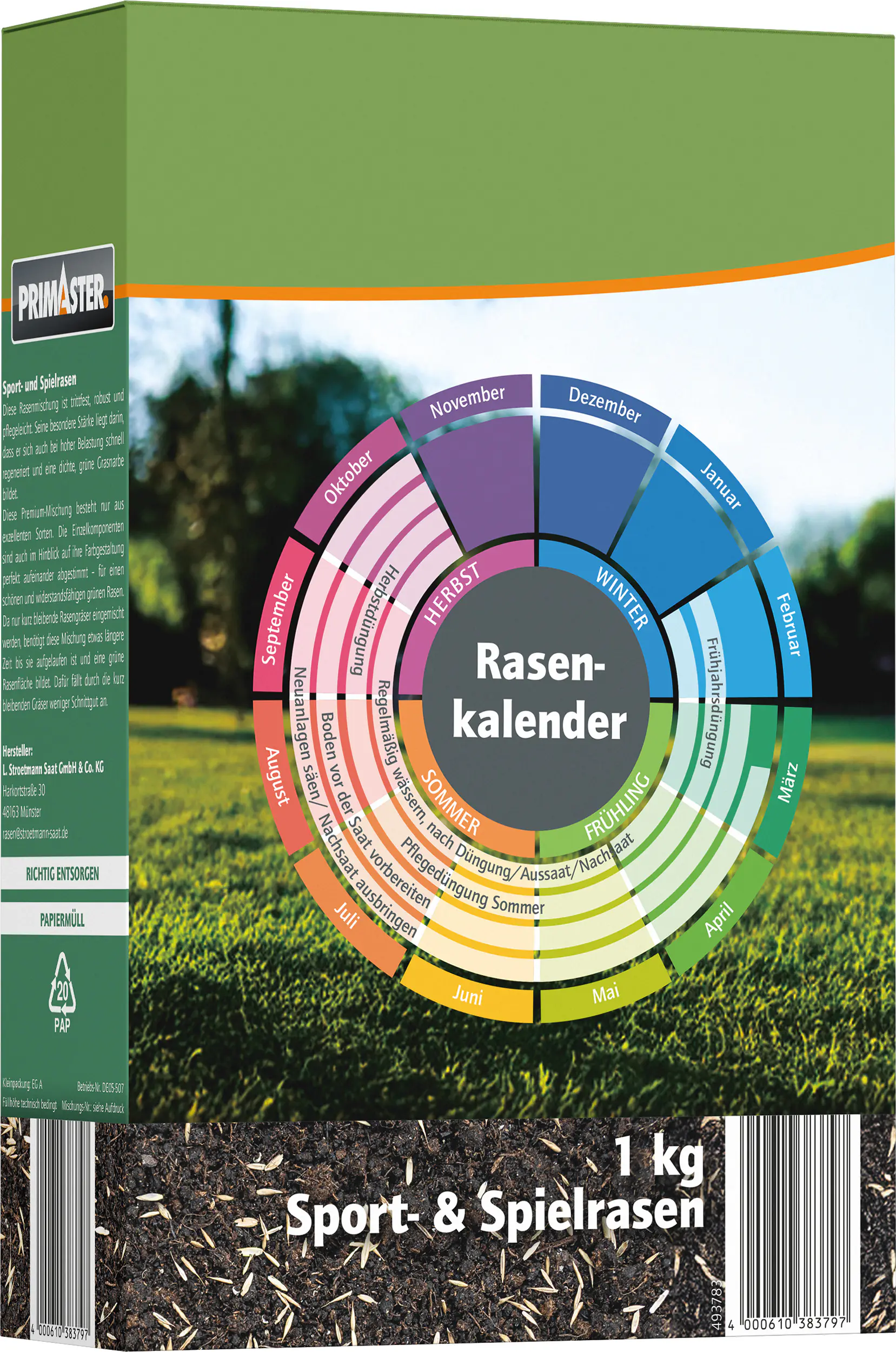 Primaster Sport- und Spielrasen 1 kg für ca. 50 m²