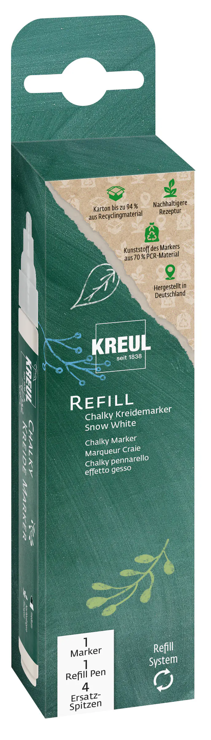 Kreul Nachfüllpack für Kreidemarker medium Snow White