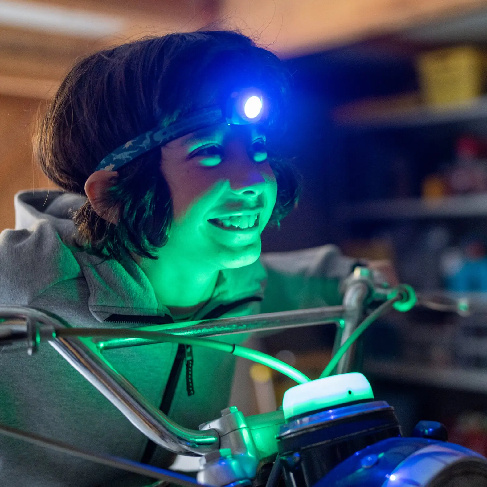 Ledlenser LED-Stirnlampe für Kinder Kidled4R Dino-Motiv grün