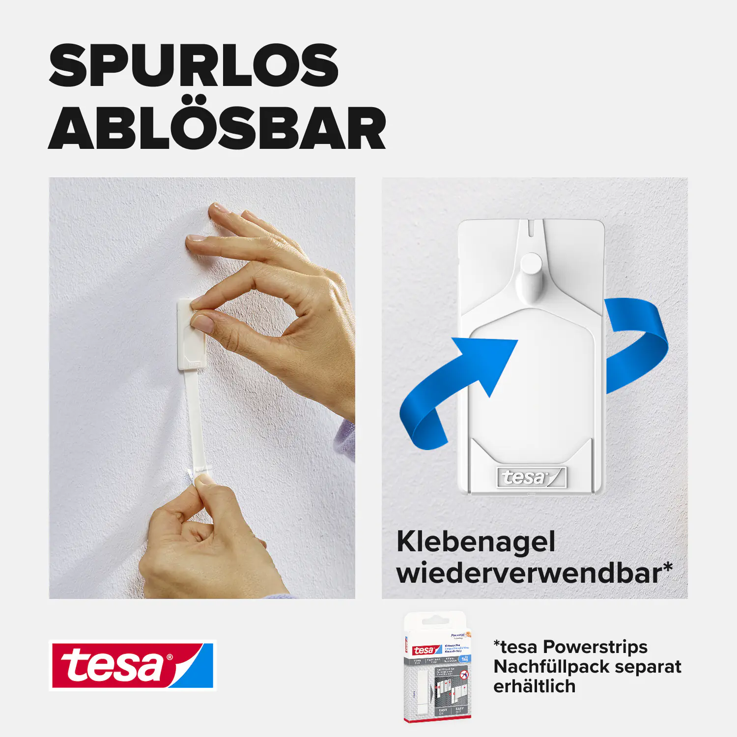 tesa Klebenagel Traglast 500 g, 2 Stück