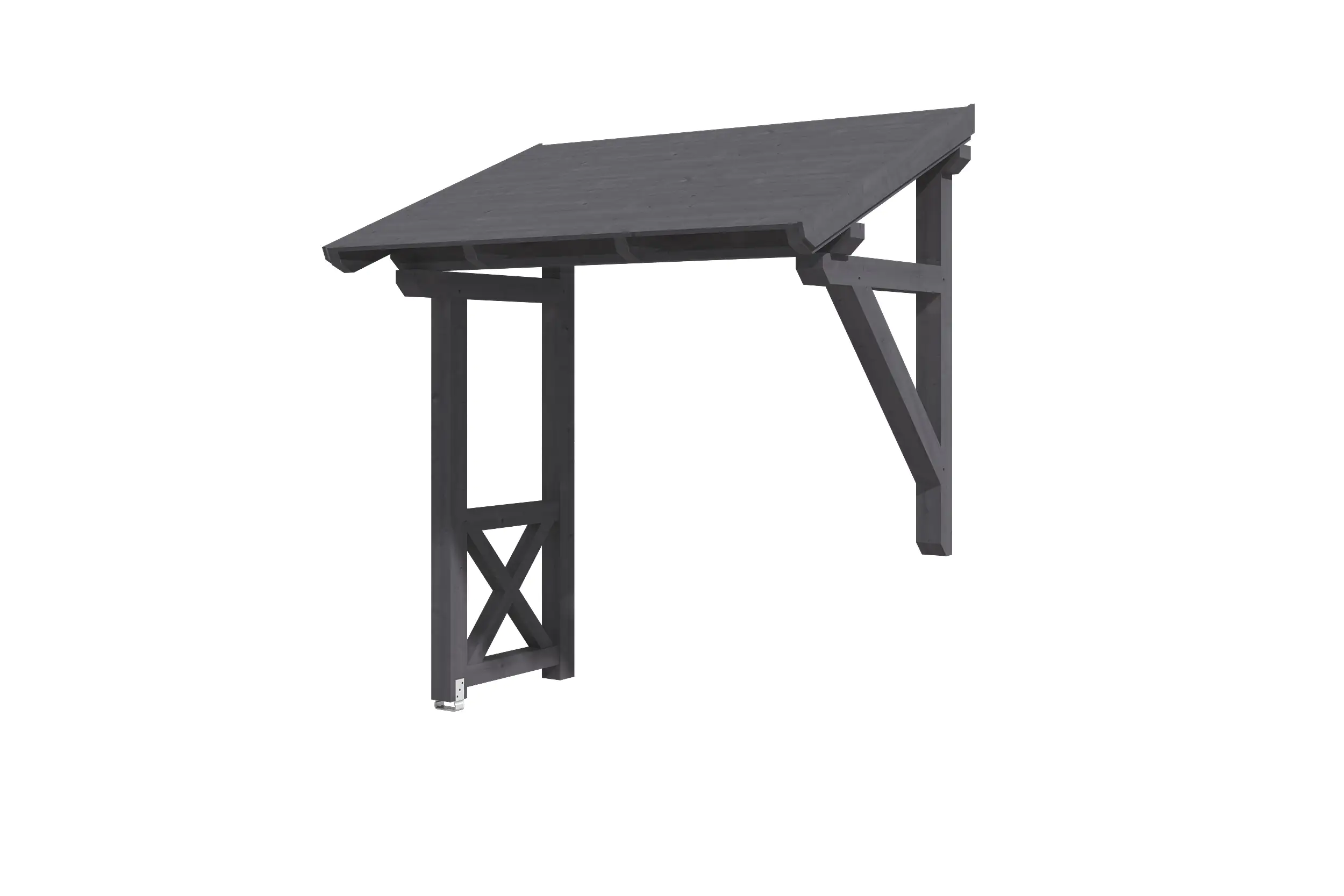 SKAN HOLZ Vordach Paderborn Typ 3 242 x 156 cm, lasiert in Schiefergrau