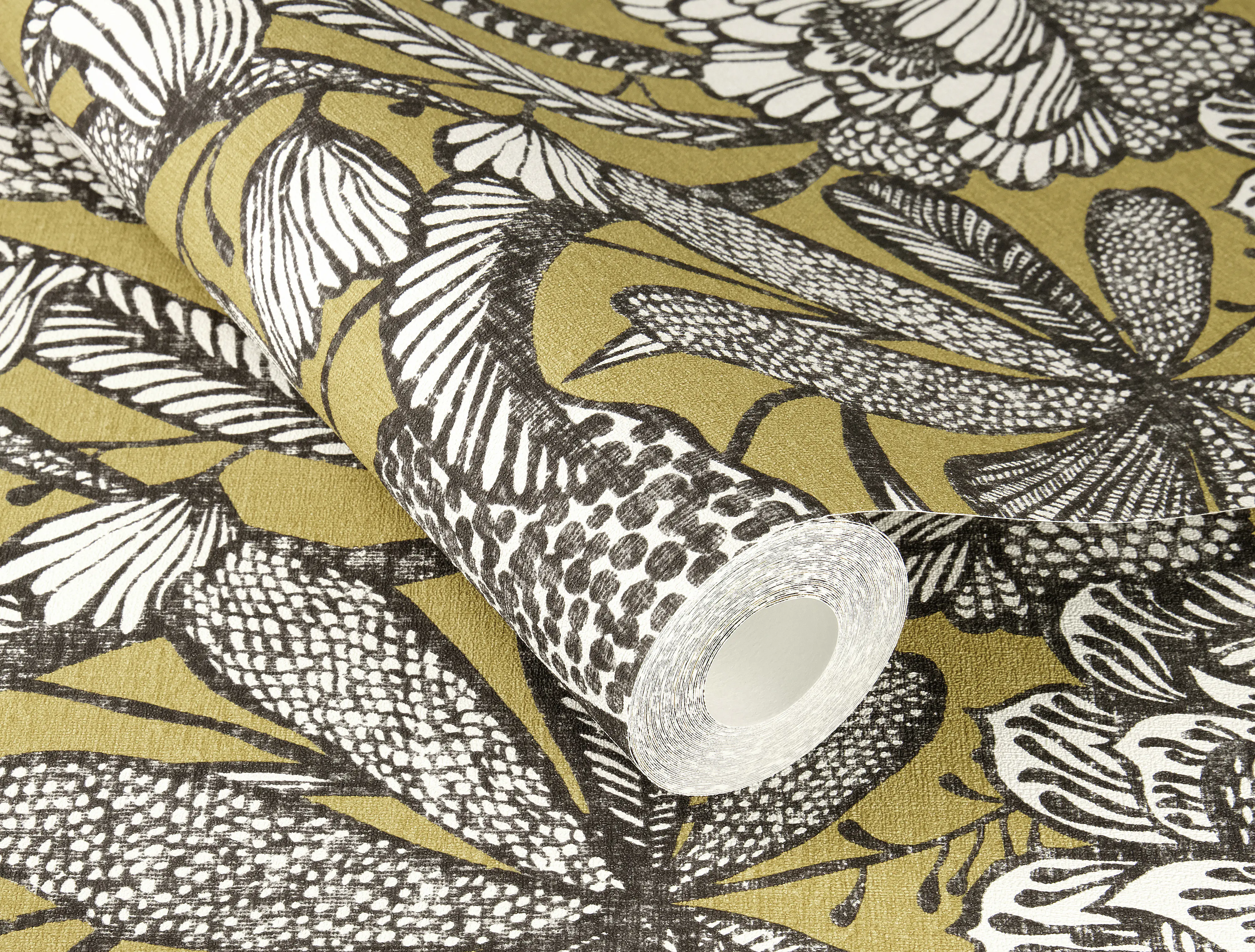 Rasch Vliestapete 555363 Gelb-Ocker Muster & Motive 10,05 m x 0,53 m