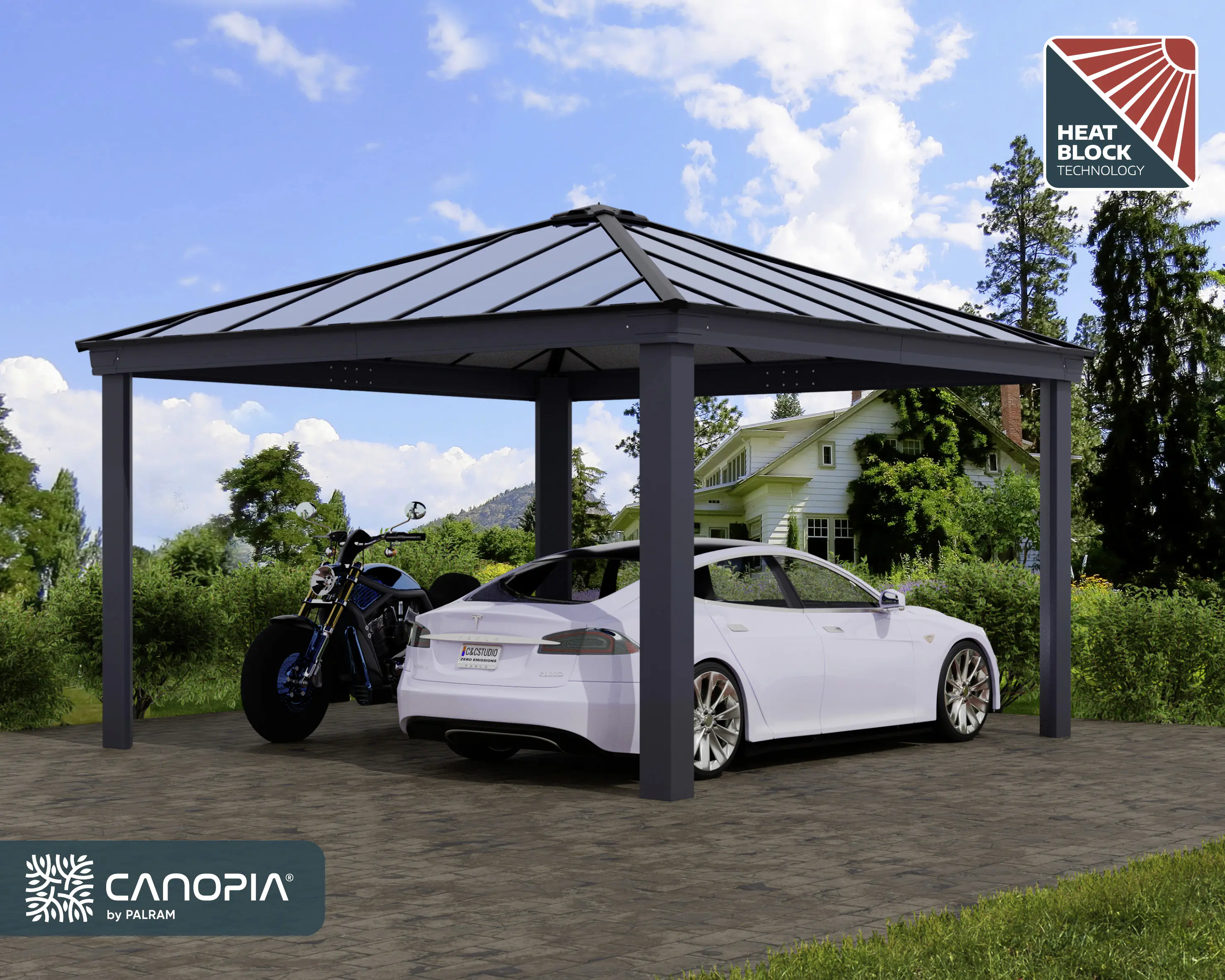 Canopia Carport Colorado 14x14  Grau Alu 426 x 425 cm Canopia Carport Colorado 14x14  Grau Alu 426 x 425 cm
