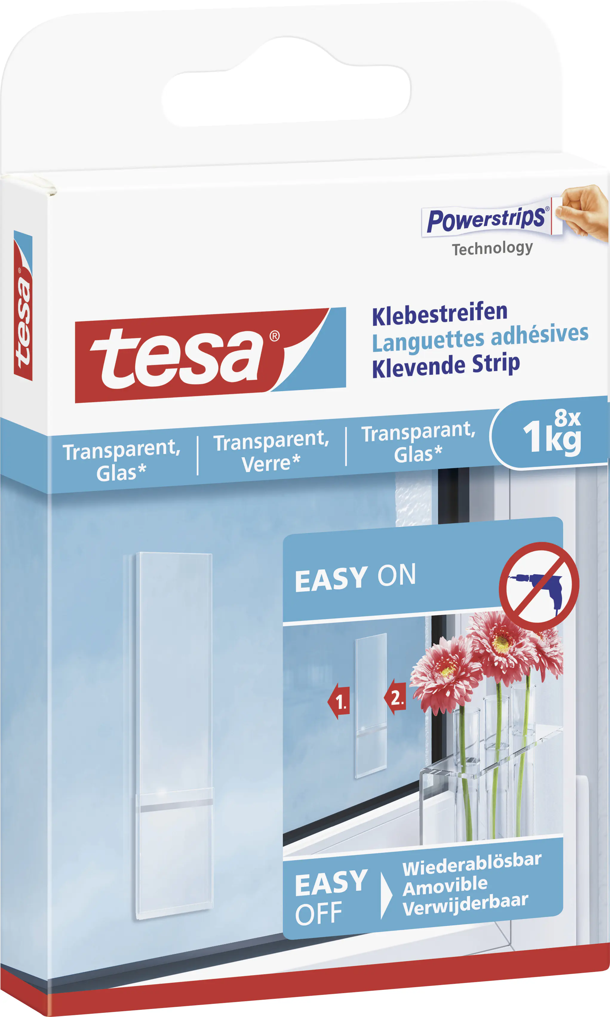 tesa Klebestreifen Traglast 1 kg, 8 Stück