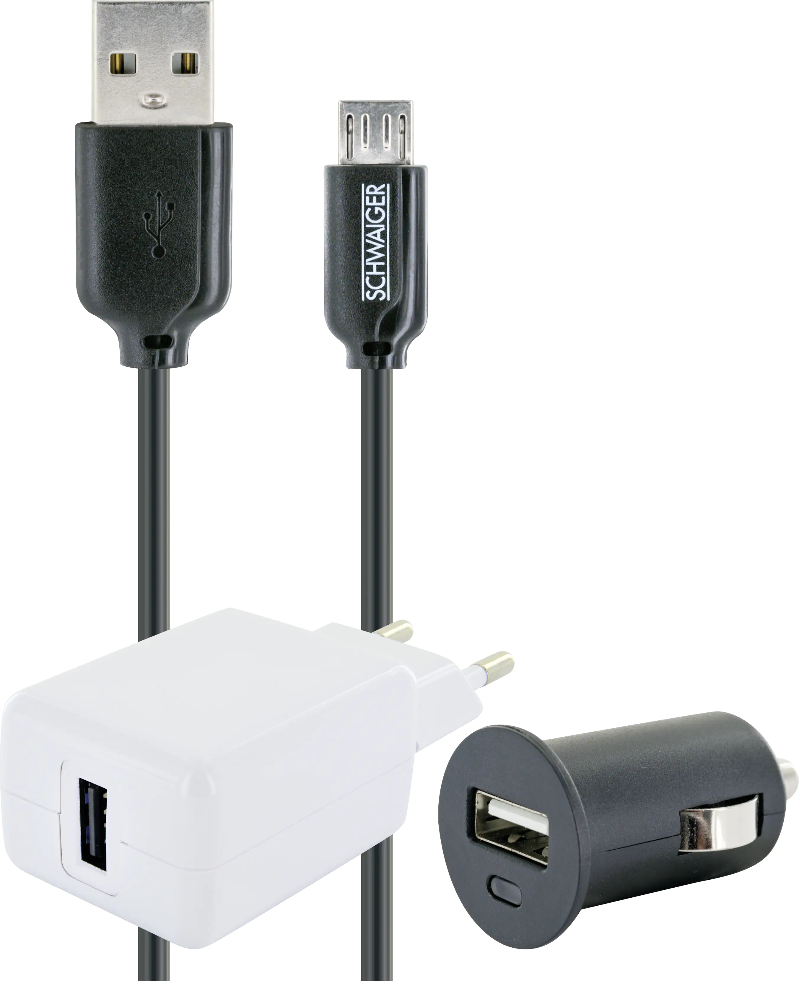 Schwaiger 12V & 230V Ladeset Micro USB Schwaiger 12V & 230V Ladeset Micro USB