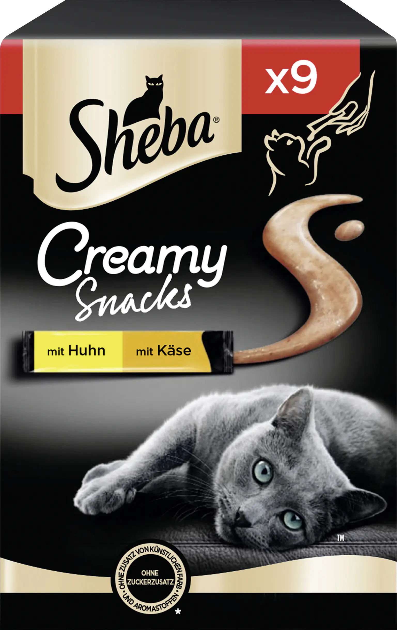 Sheba  Creamy Snacks Huhn & Käse Katzensnack 9 x 12g