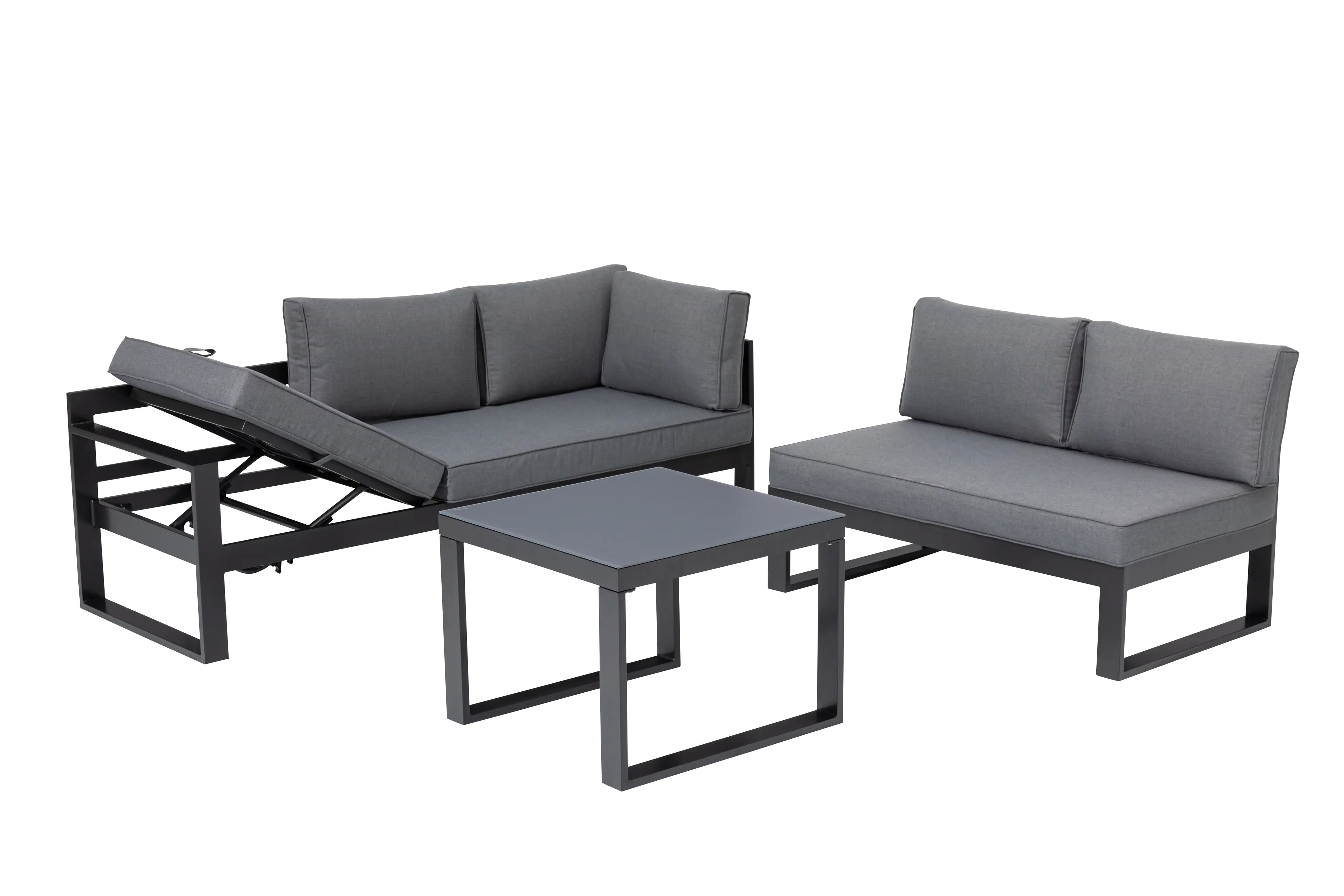 Primaster Gartenmöbel-Set Limoncello Aluminium mit verstellbarem Kopfteil