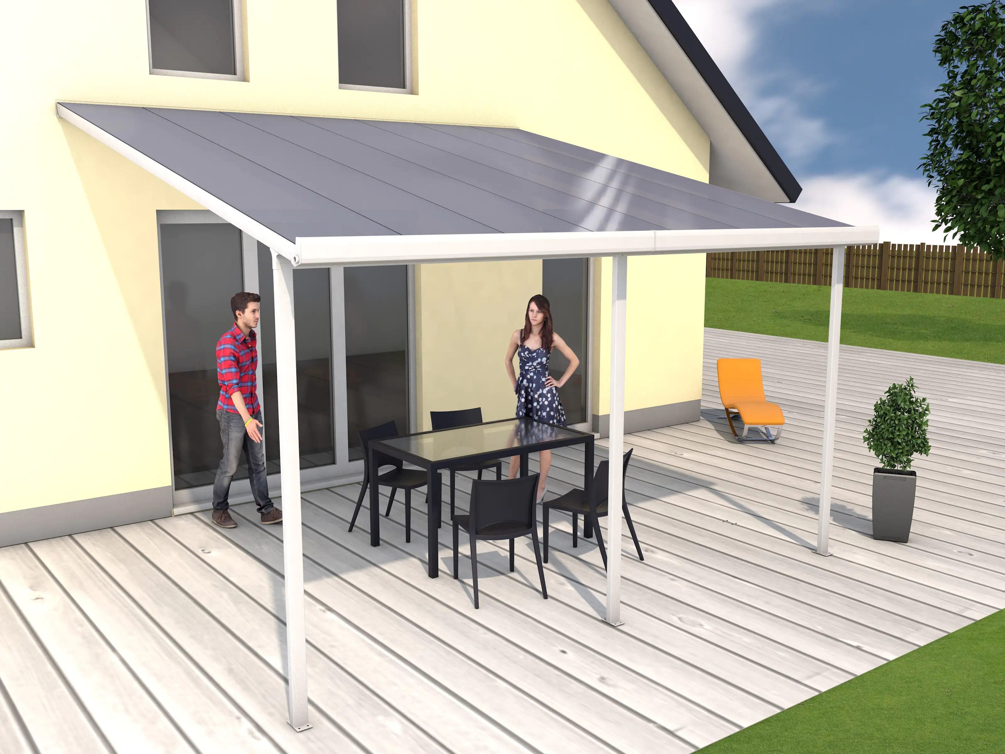 Gutta Terrassenüberdachung Basic 426x406cm weiß