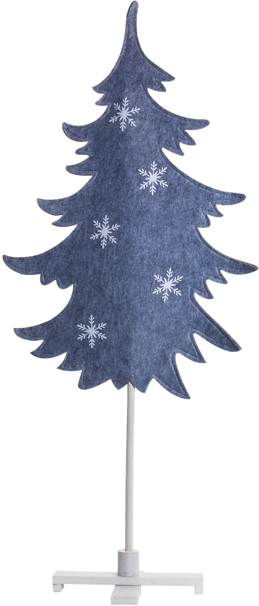 TrendLine Weihnachtsaufsteller Filz Tannenbaum 118 x 54 cm grau-weiß