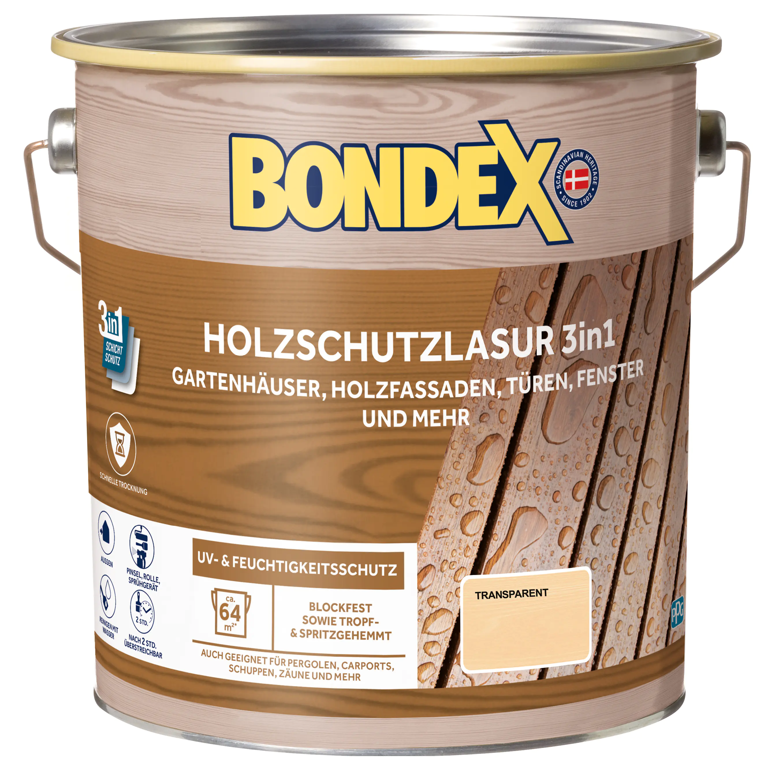 Bondex Holzschutzlasur 3in1 4 L farblos Bondex Holzschutzlasur 3in1 4 L farblos