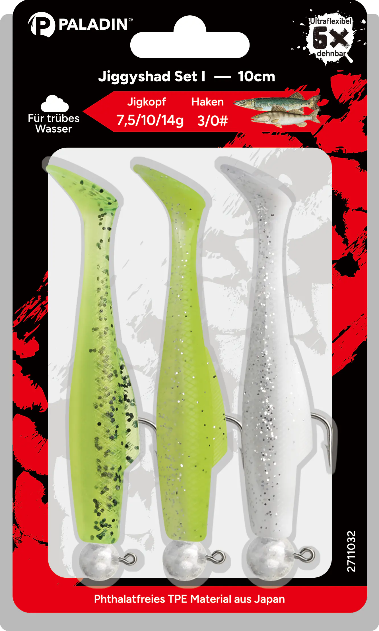 Paladin Angelköder Jiggyshad Set II 10 cm bunt