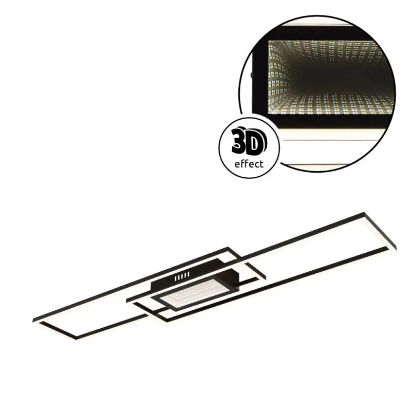 Globo Deckenleuchte Saunders 96 x 19,6 cm L x B schwarz CCT