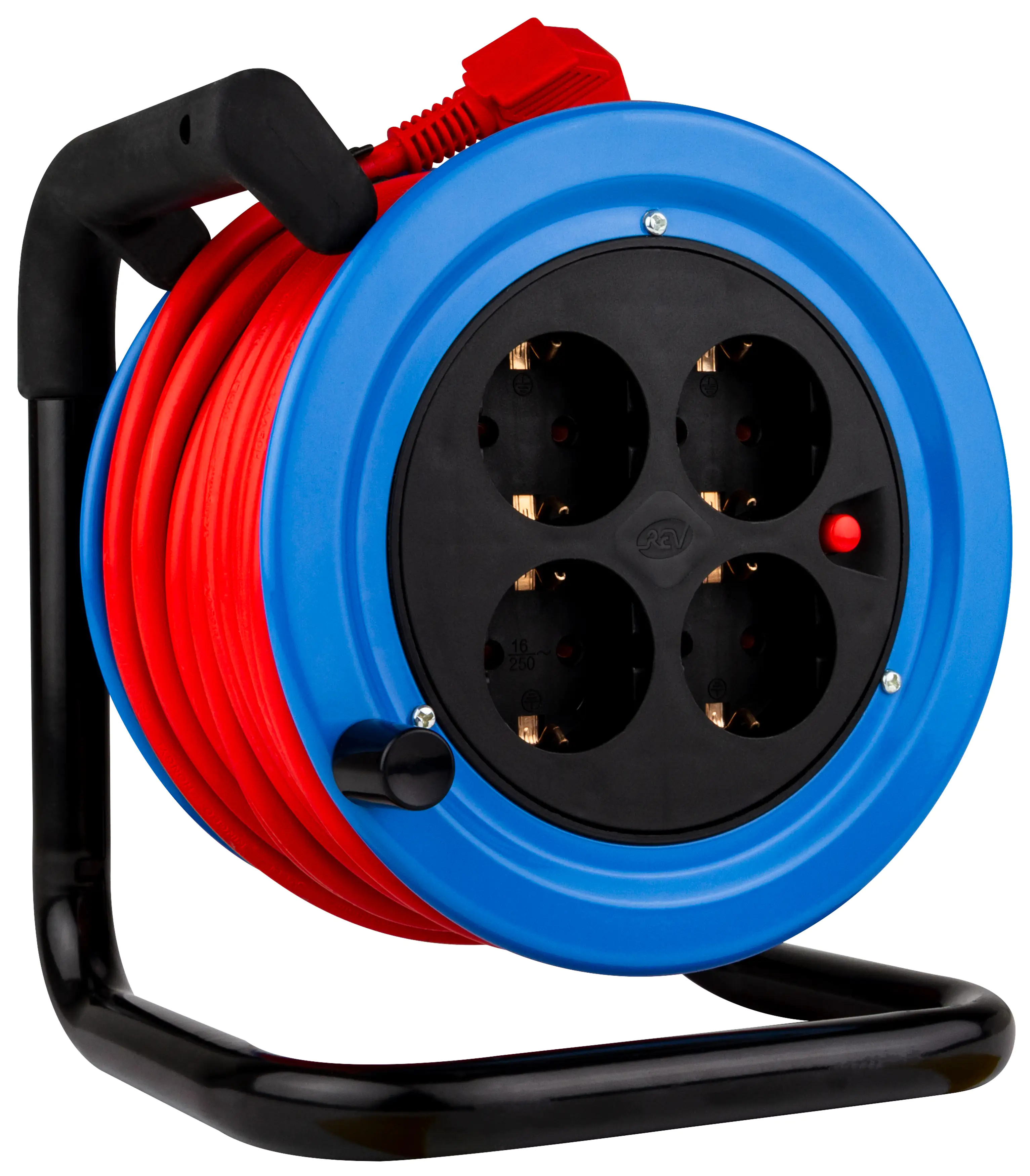 REV Kabeltrommel Innen 15 m H05VV-F 3G1,5mm², schwarz blau