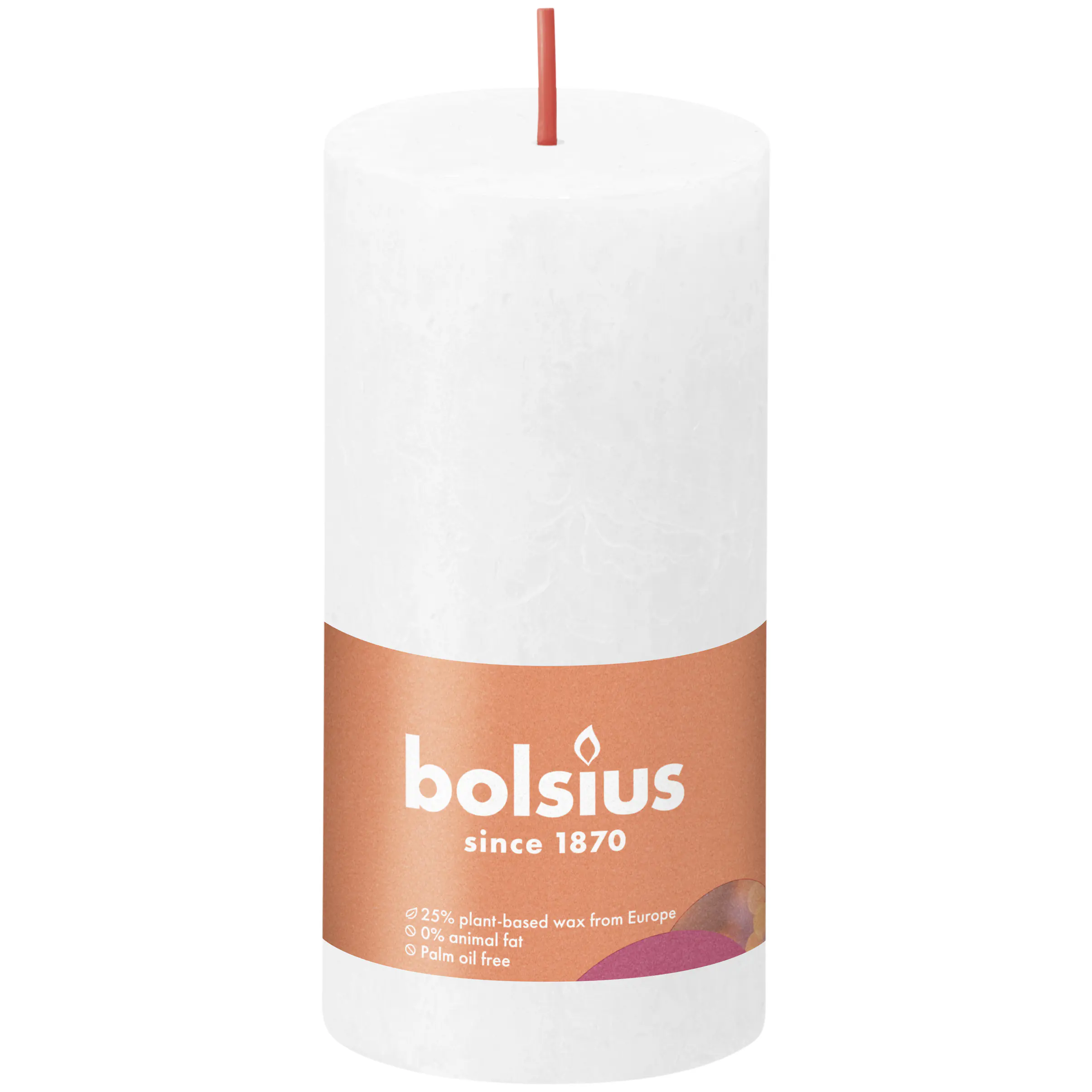 Bolsius Rustik Stumpenkerze wolkiges weiß, Höhe: 10 cm, Ø 5 cm