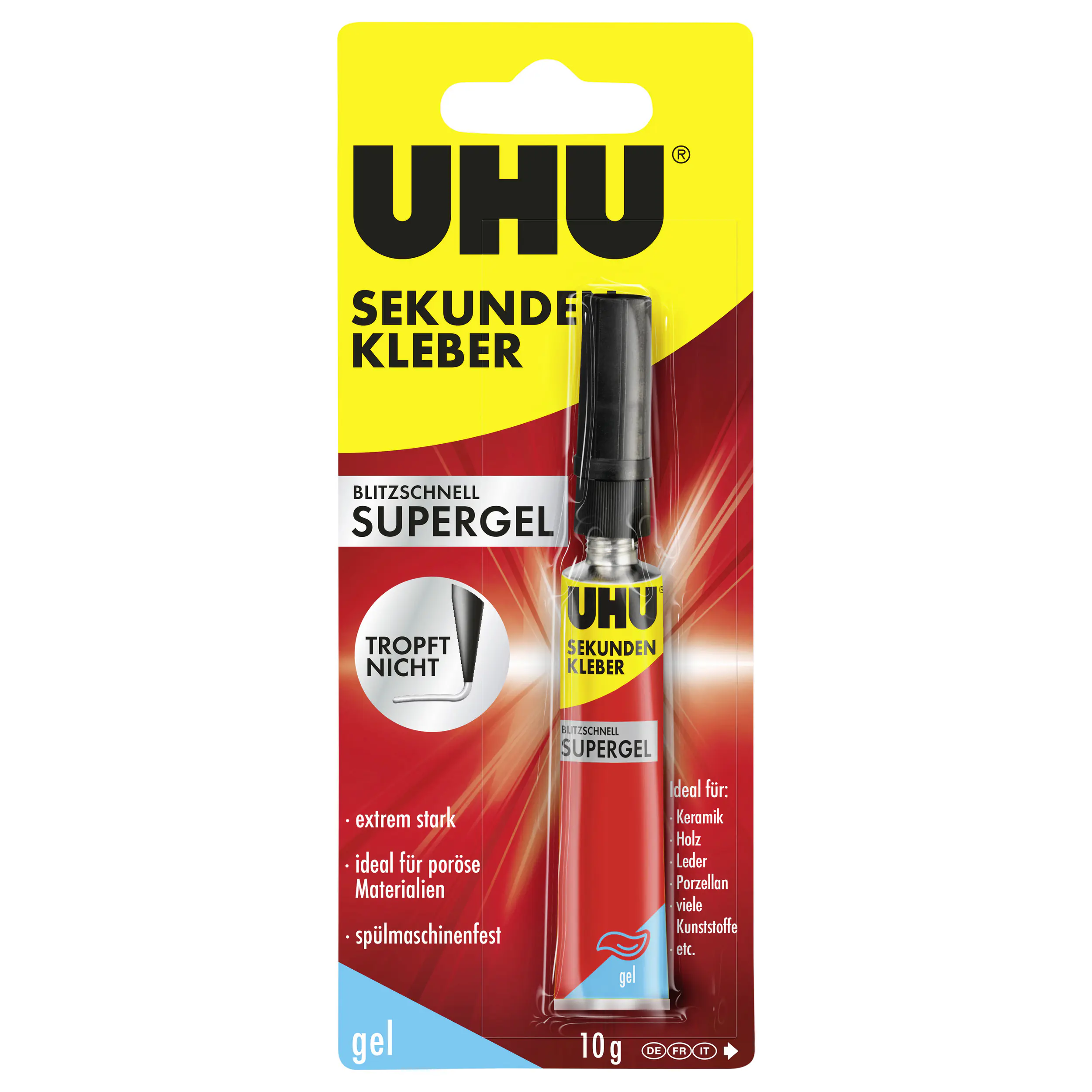 UHU Sekundenkleber blitzschnell Supergel 10 g UHU Sekundenkleber blitzschnell Supergel 10 g