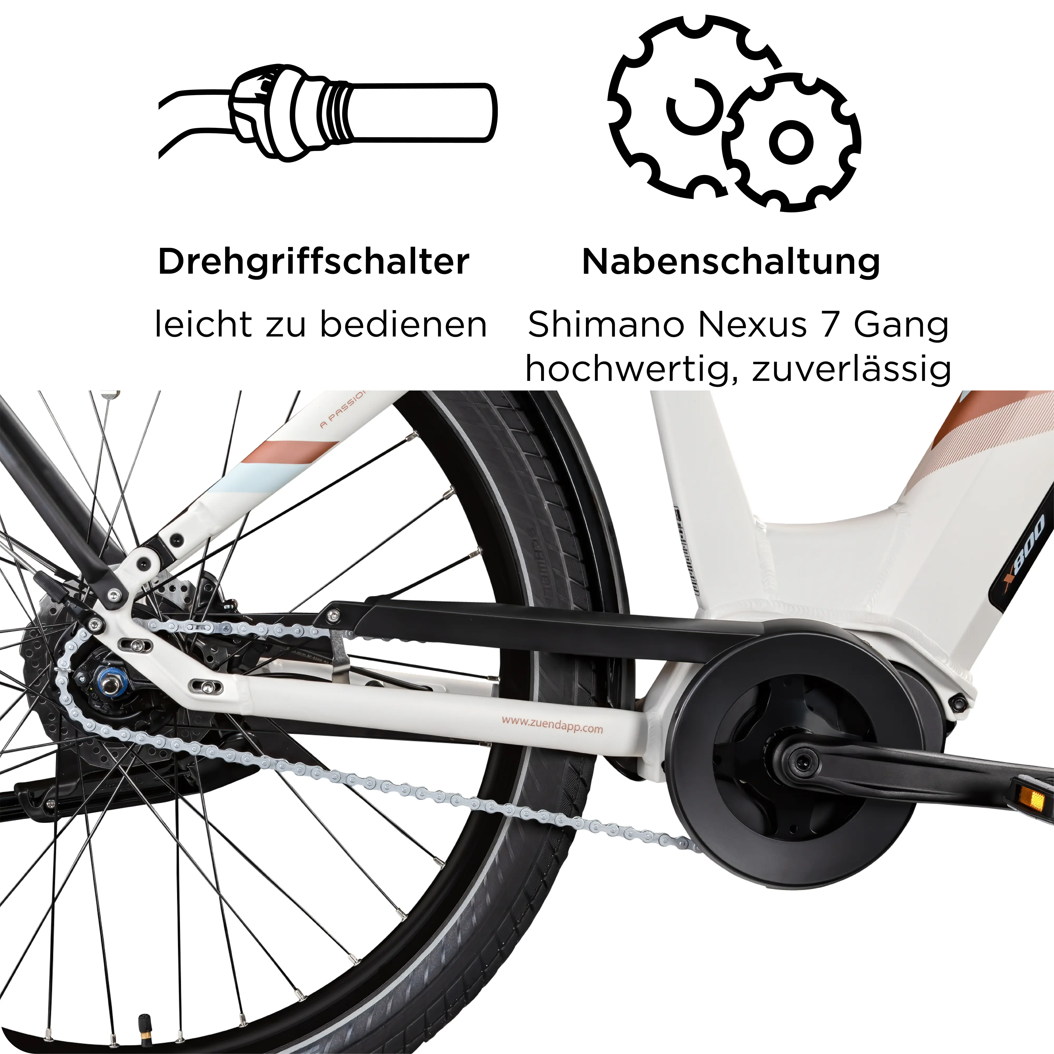 Zündapp E-Bike City X800 27,5 Zoll 7-Gang 550 Wh antique white  Zündapp E-Bike City X800 27,5 Zoll 7-Gang 550 Wh antique white
