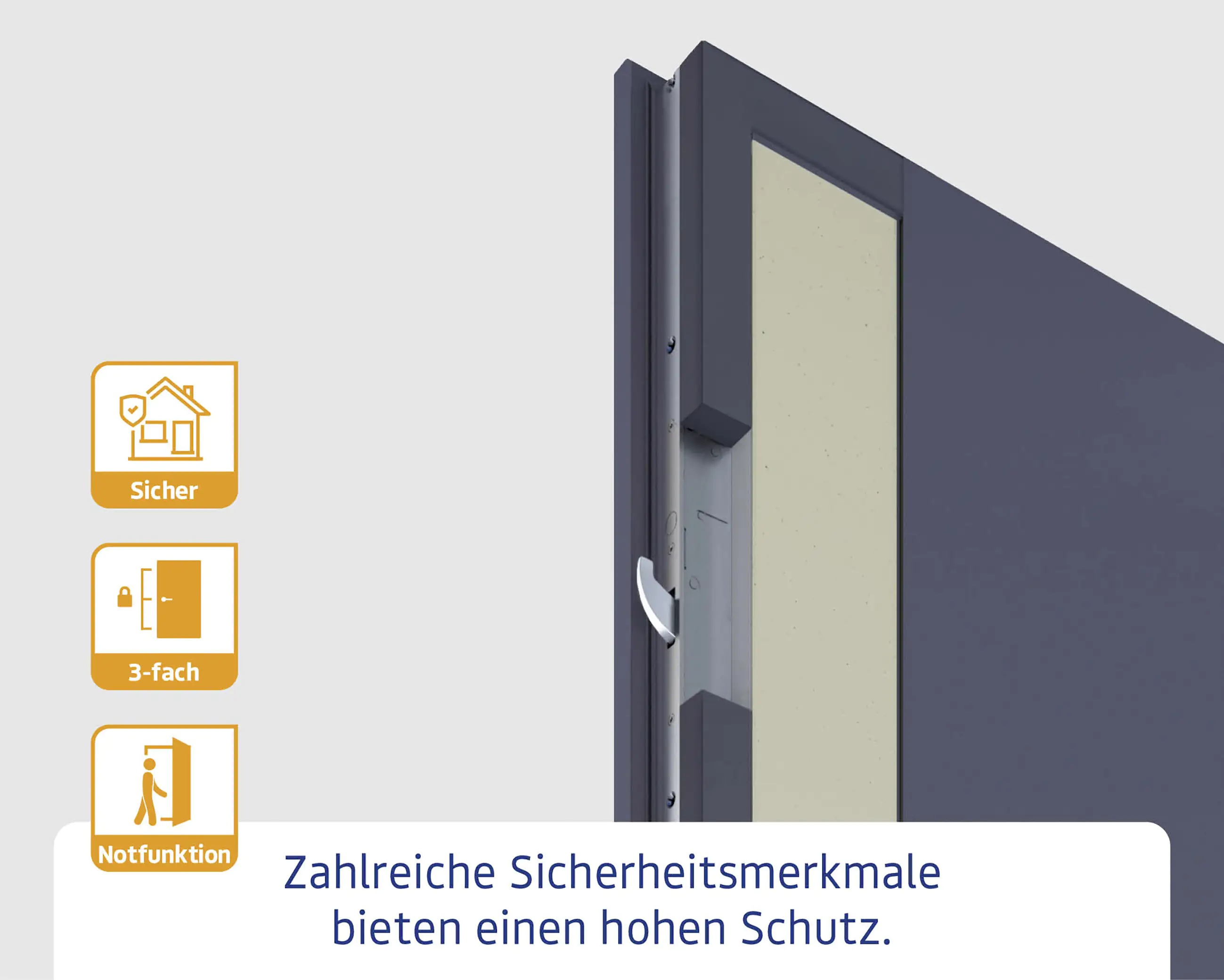 EcoStar Haustür ISOPRO IP 015 graualuminium 110 x 210 cm