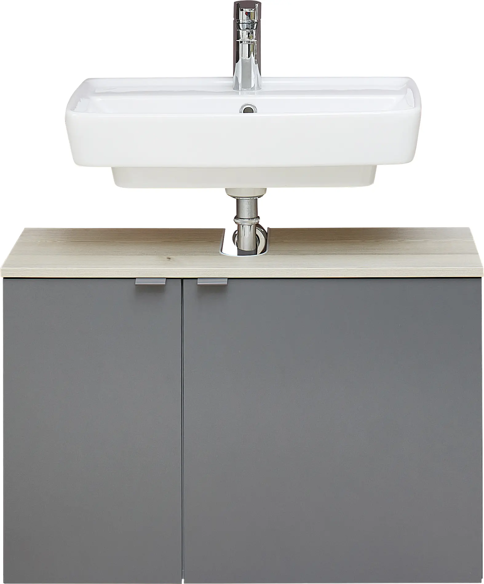 Pelipal Waschbeckenunterschrank Quickset 394 Quarzgrau/Akzent Polar Pinie 60 cm