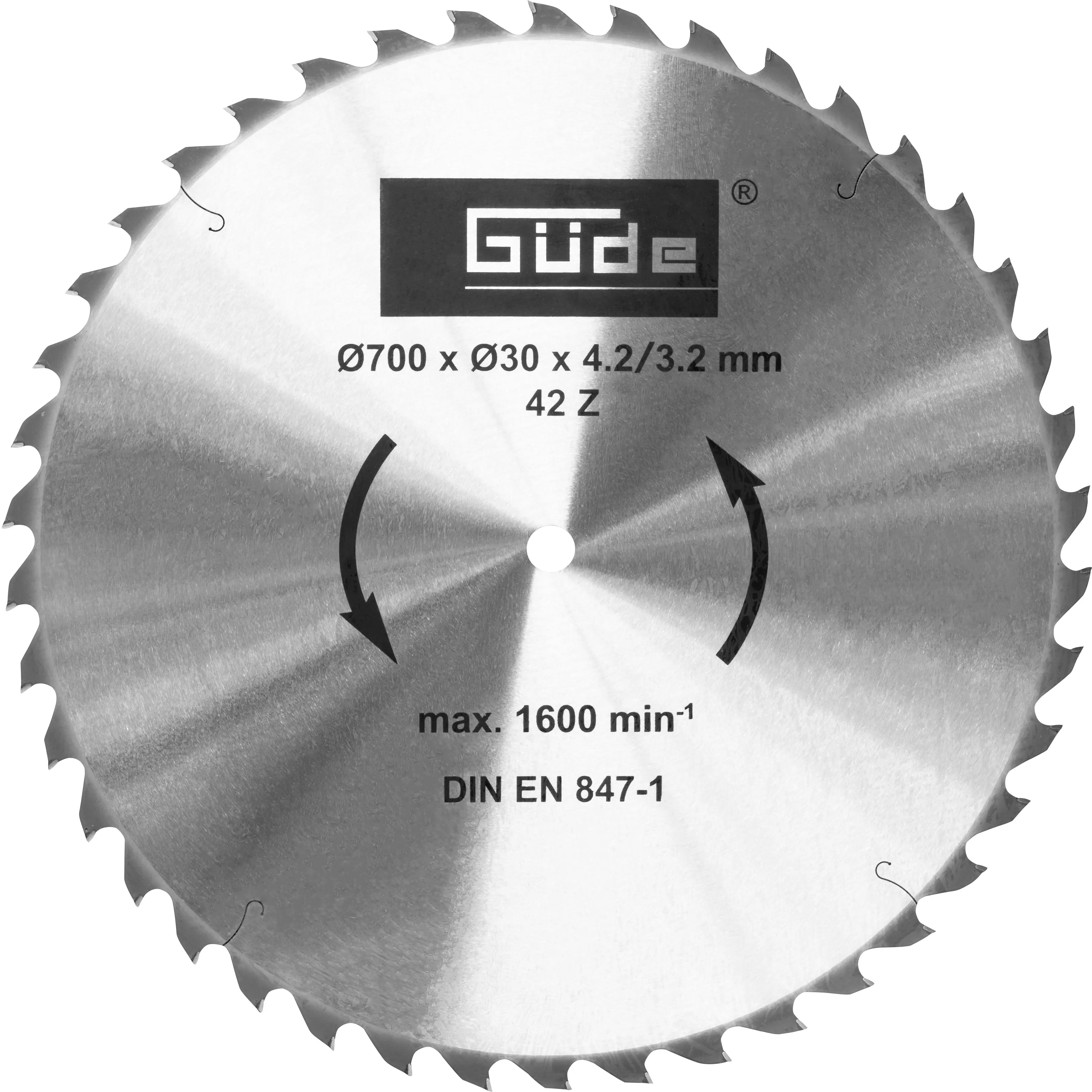 Güde Kreissägeblatt Ø 700 mm Bohrung Ø 30 mm silber