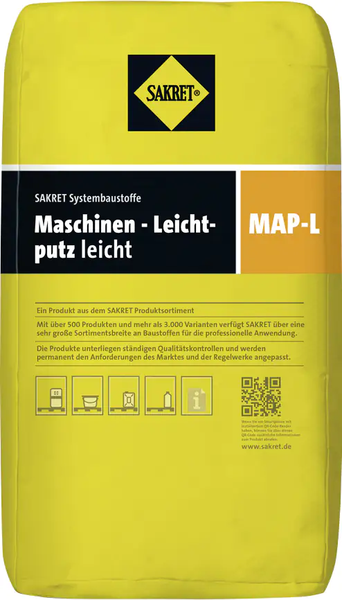 SAKRET Maschinen Leichtputz leicht MAP- L 30 kg Sack grau