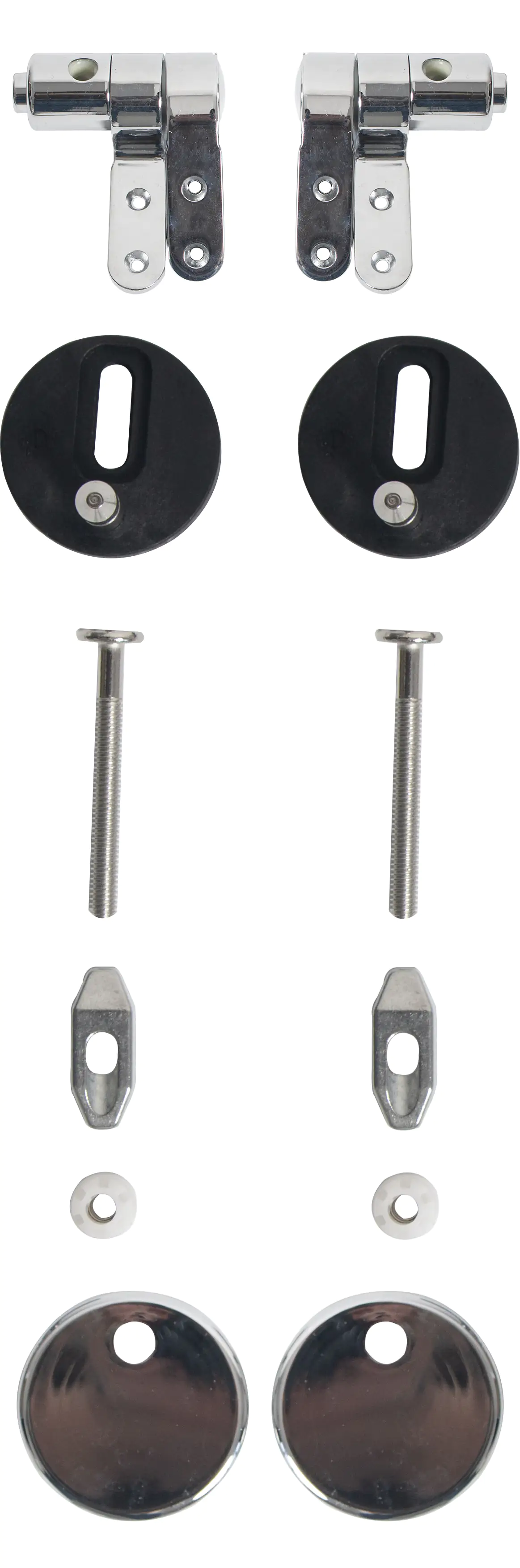 Primaster Metallscharnier-Set mit Absenkautomatik für WC-Sitze silber