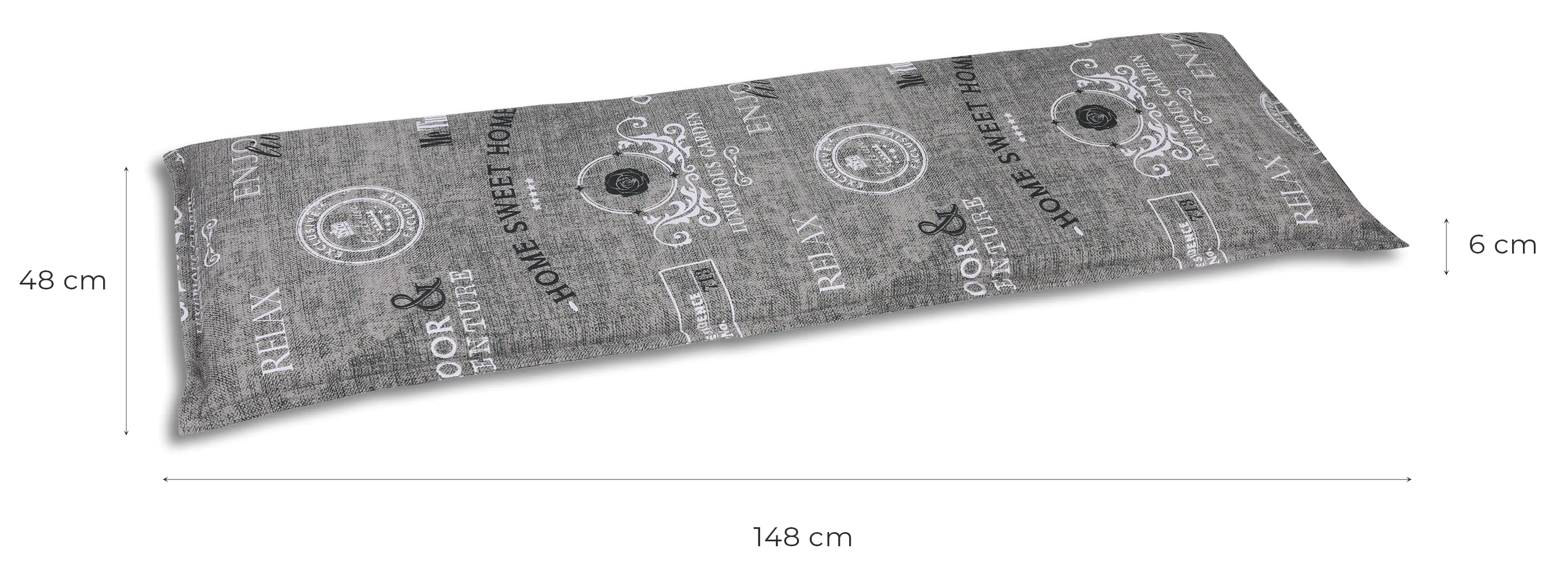 GO-DE Bankauflage 148 x 48 x 6 cm grau GO-DE Bankauflage 148 x 48 x 6 cm grau