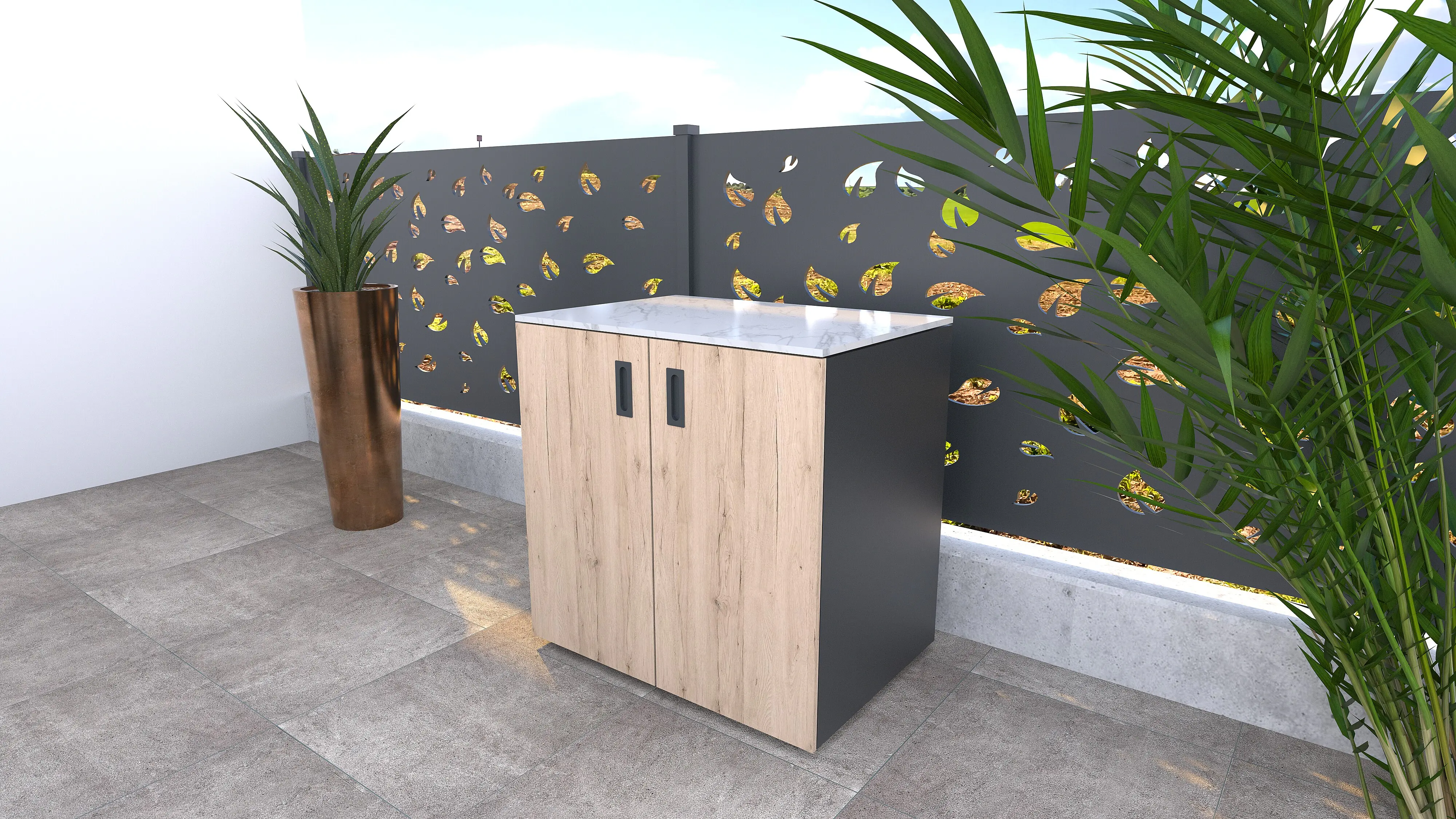 Bellano Living Element für Outdoorküchen inkl. 2 Türen eiche Bellano Living Element für Outdoorküchen inkl. 2 Türen eiche