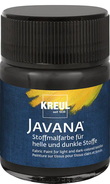 Kreul Javana Stoffmalfarbe für helle und dunkle Stoffe schwarz 50 ml