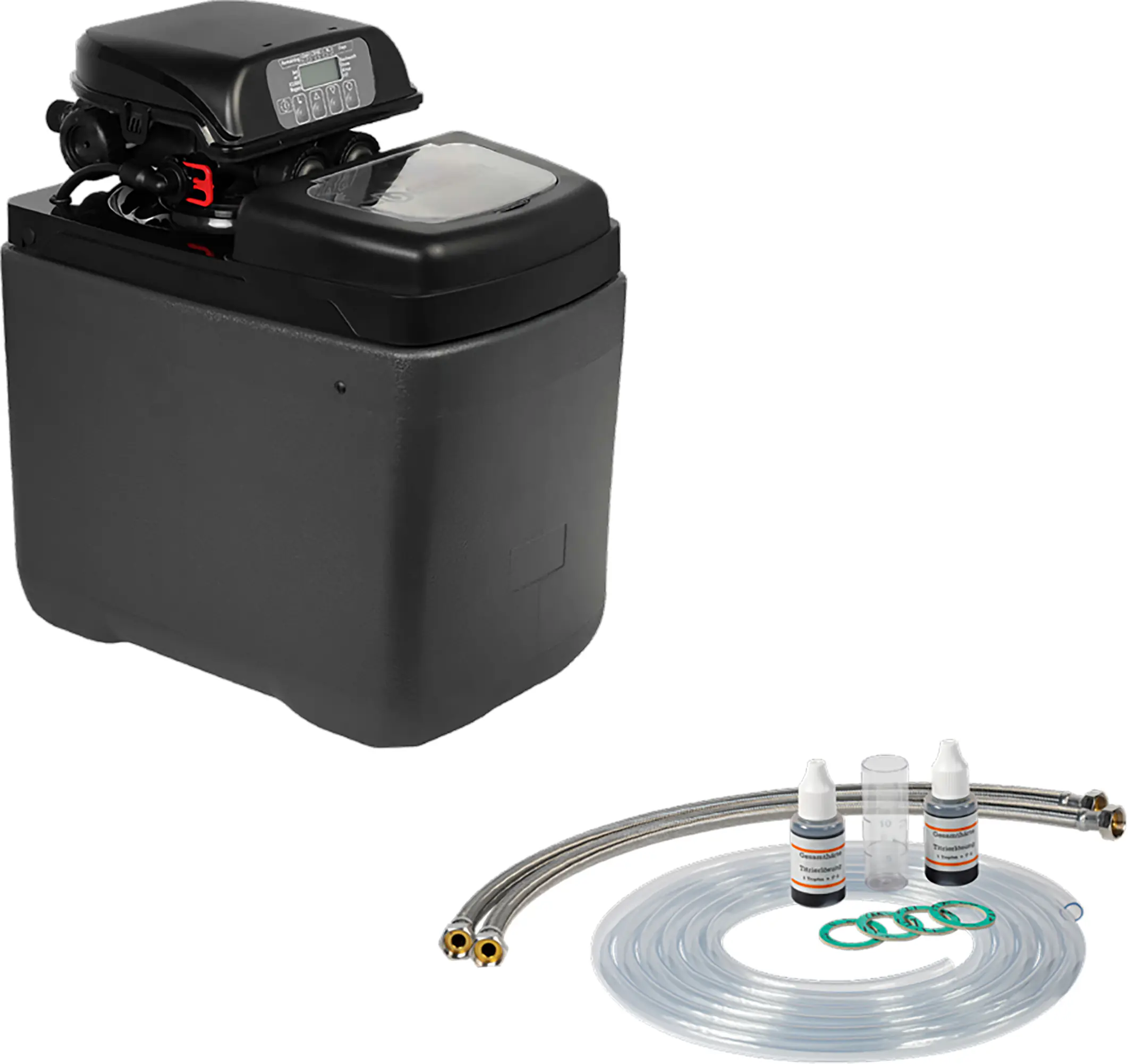 Aqmos Entkalkungsanlage Pink 10 mit Anschlussset & Montageblock für Haushalte bis 4 Personen